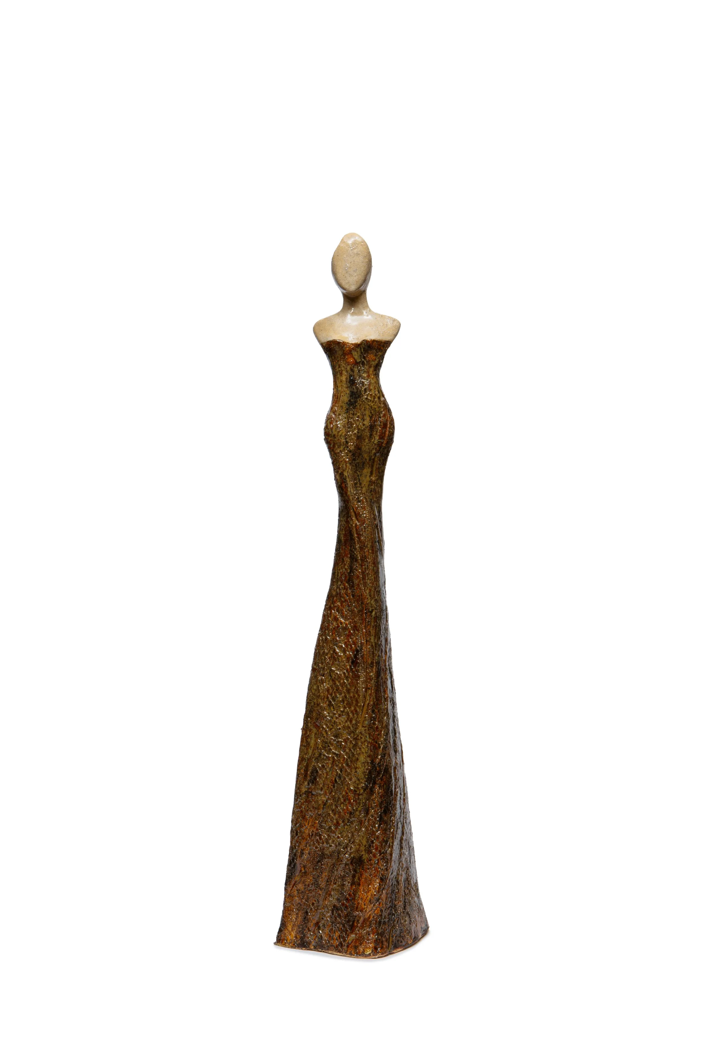 Avery, 6 x 7 x 29.75" glazed and stained stoneware, $750