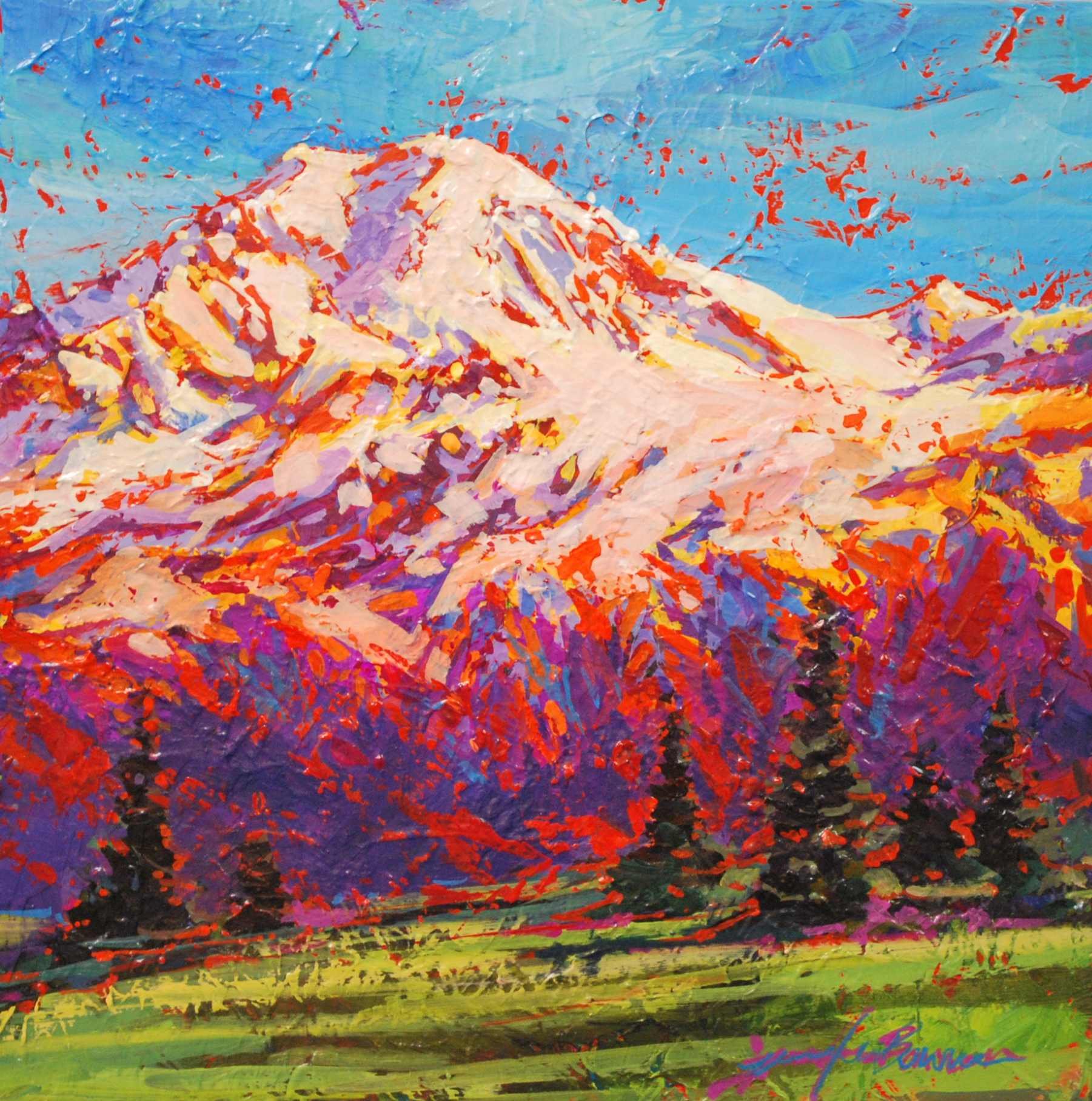 Red Baker North III, 12x12 acrylic, $325 SOLD