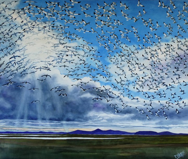 Fill the Sky with Joy, 30x36 watercolor on panel, $4800 SOLD