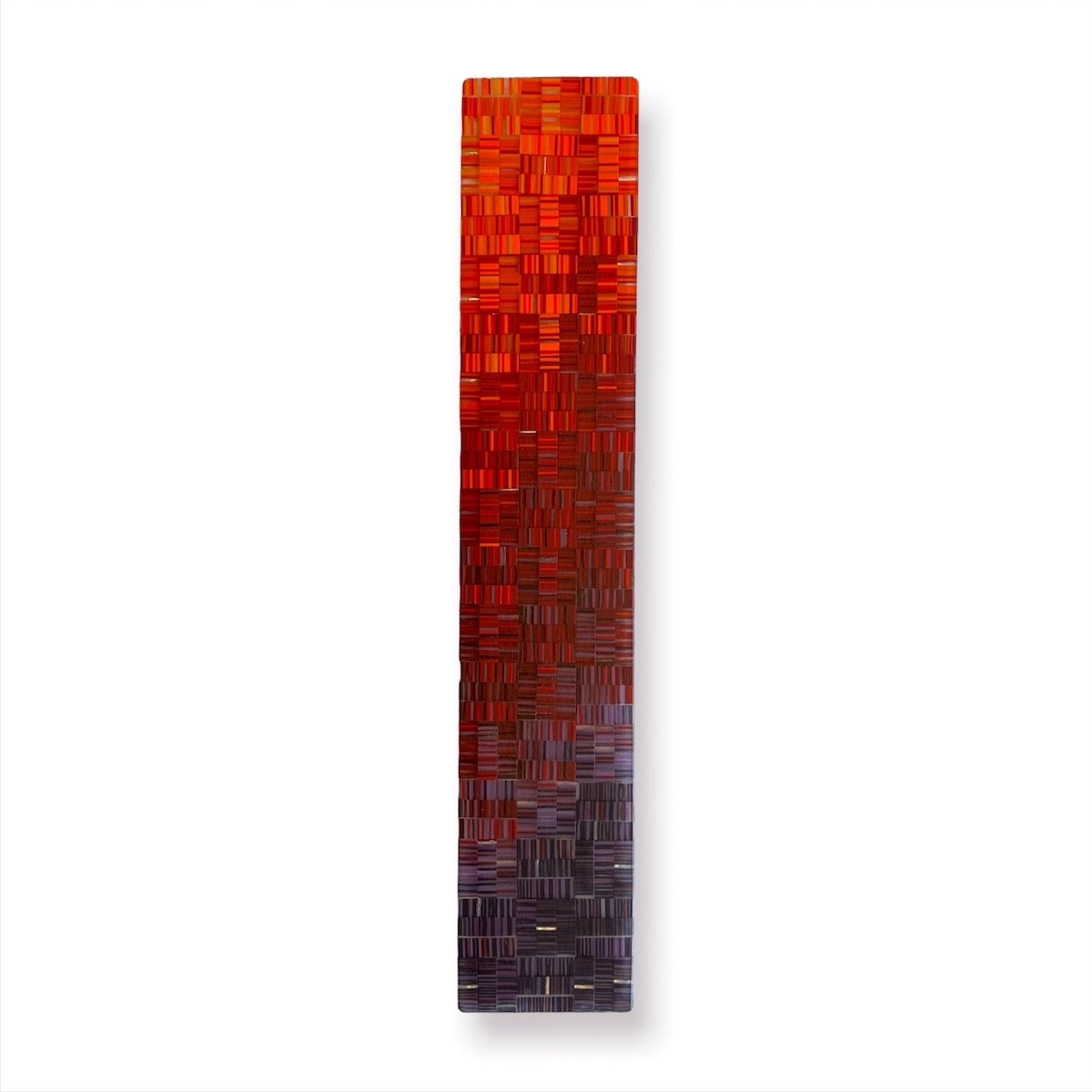 Evening X, 17.88" x 3.38" fused glass. $220.