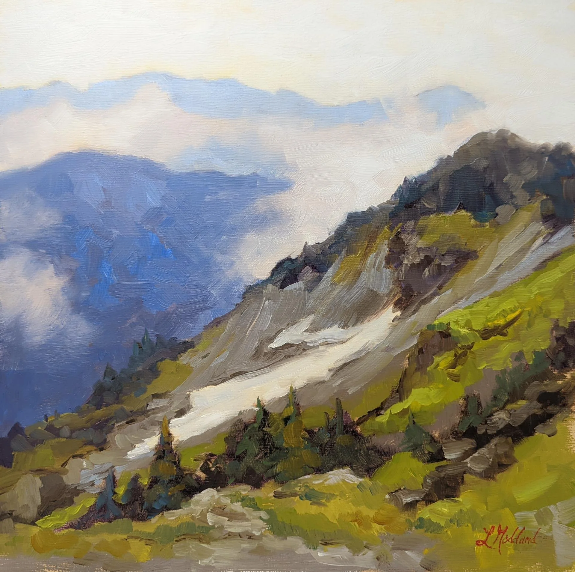 High Summer in the Goat
Rocks Wilderness, 12 x 12 oil, $475 by Lorraine Goddard
