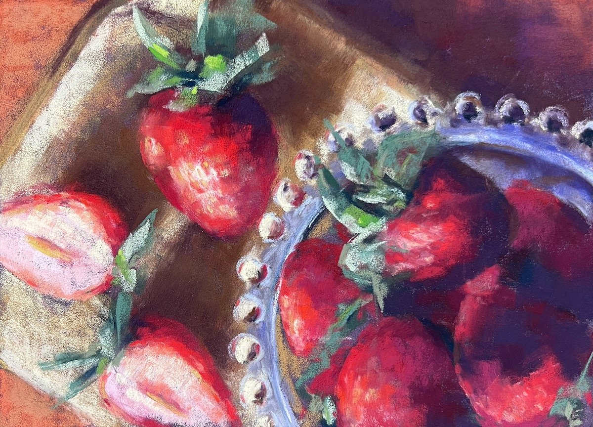 Fresh From the Garden, 6.5" x 9" soft pastel, $350.