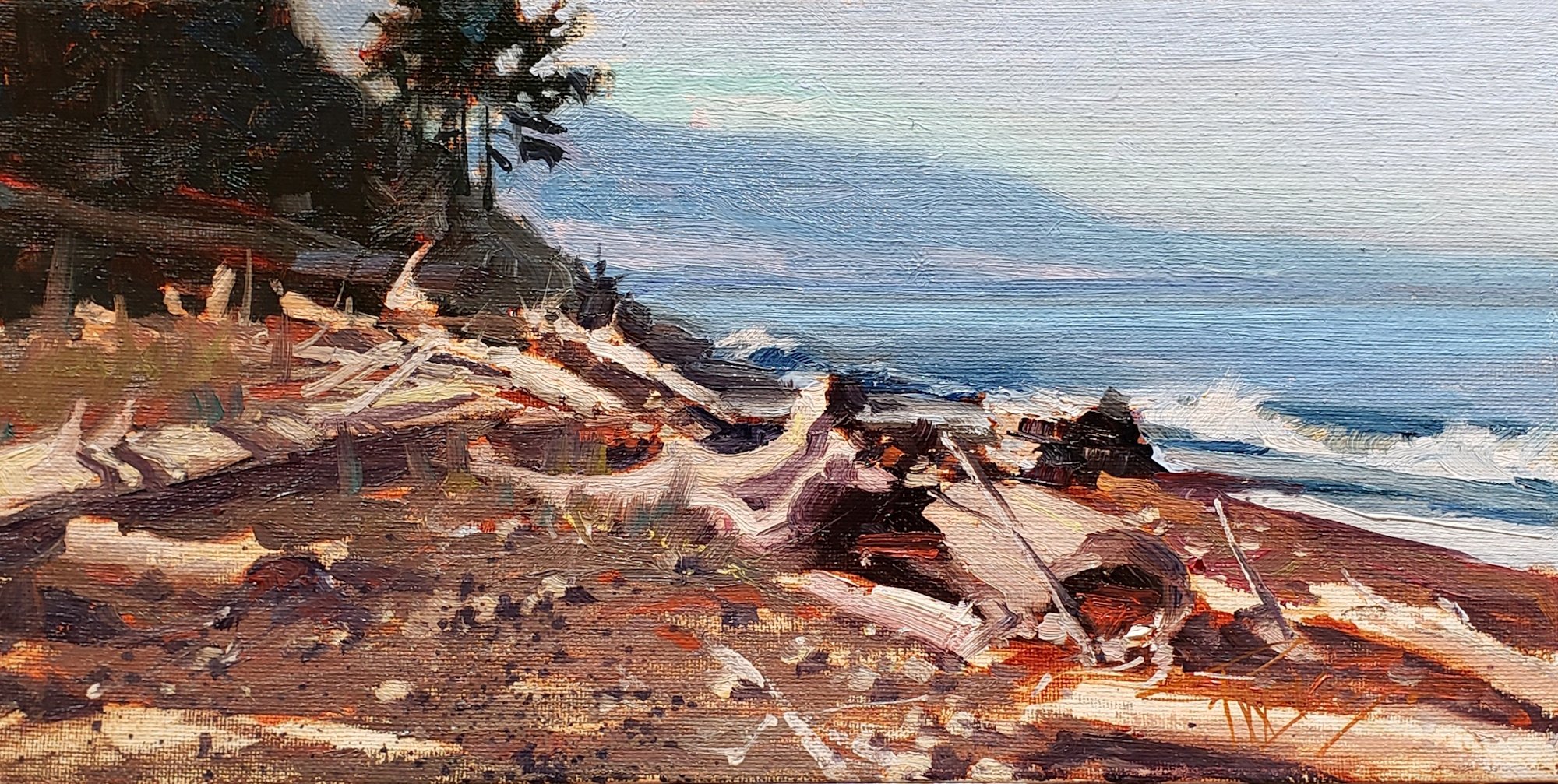 Dungeness Wildlife Refuge, 6x12 oil, $500
