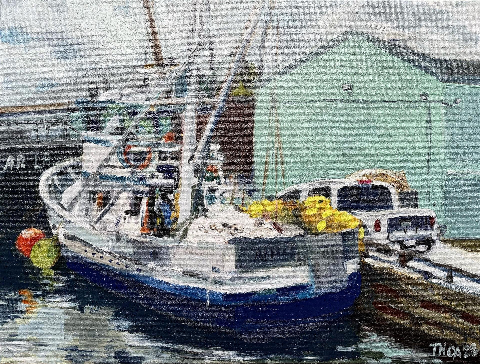 Fishermen's Terminal, 9 x 12 oil, $800 by Thoa Nguyen