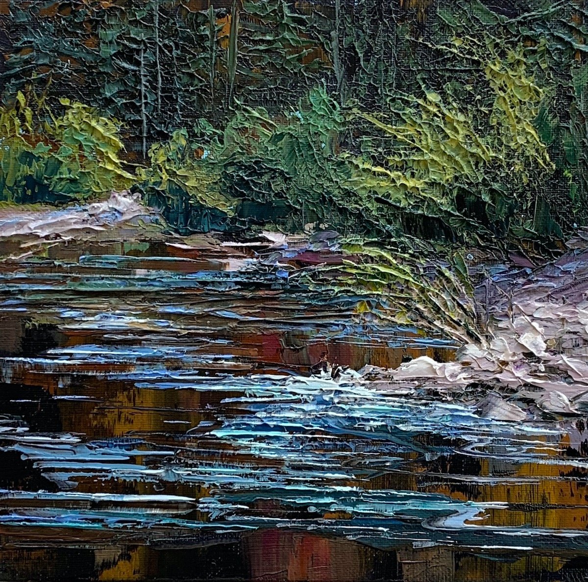 Downriver, 8" x 8" oil, $700. SOLD