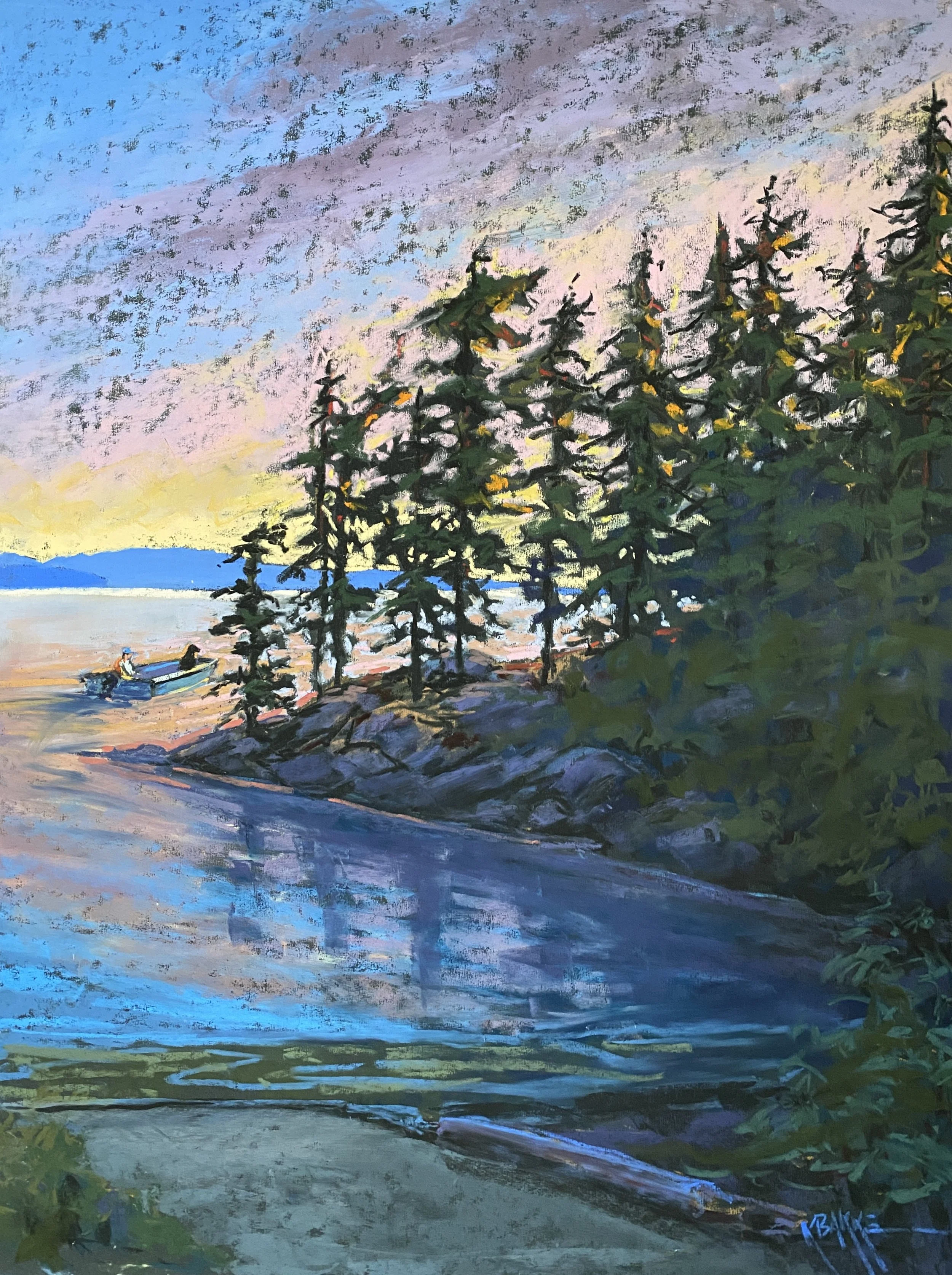 Larrabee Cove 2 (diptych), 24x18 soft pastel, $800