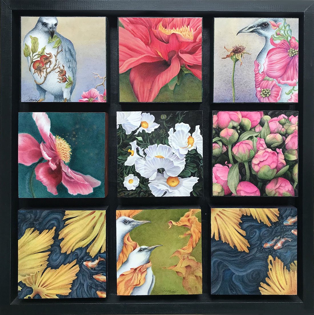 Persephone's Garden, 22x22 mixed media, $1075
