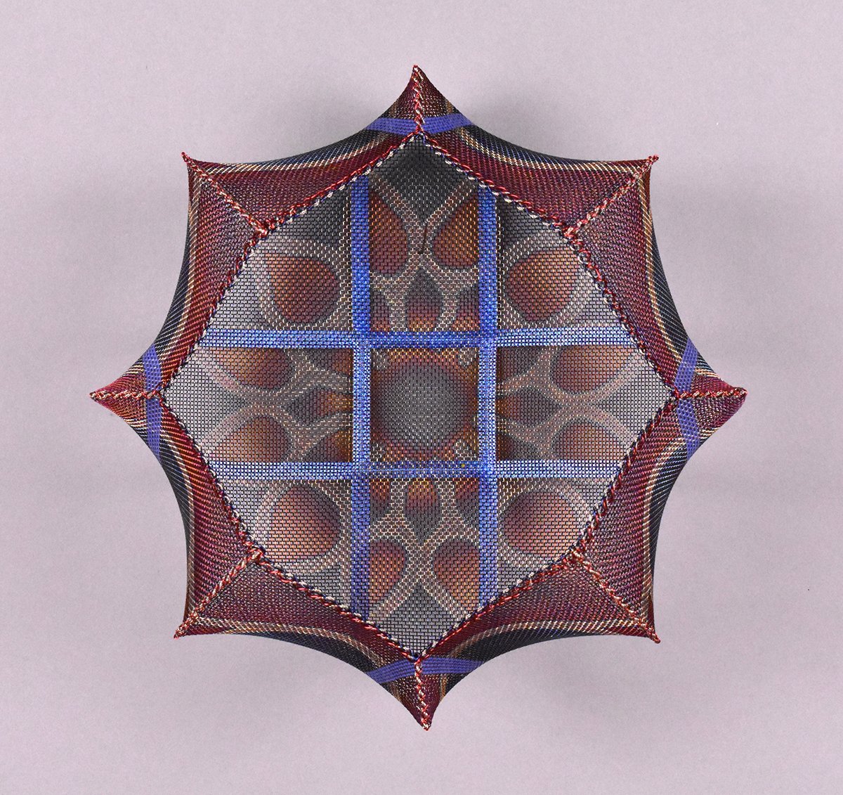 Radiant Vessel, Stainless steel mesh, wire, acrylic medium, H8.5 x W8.5 x D3.5, $375 SOLD