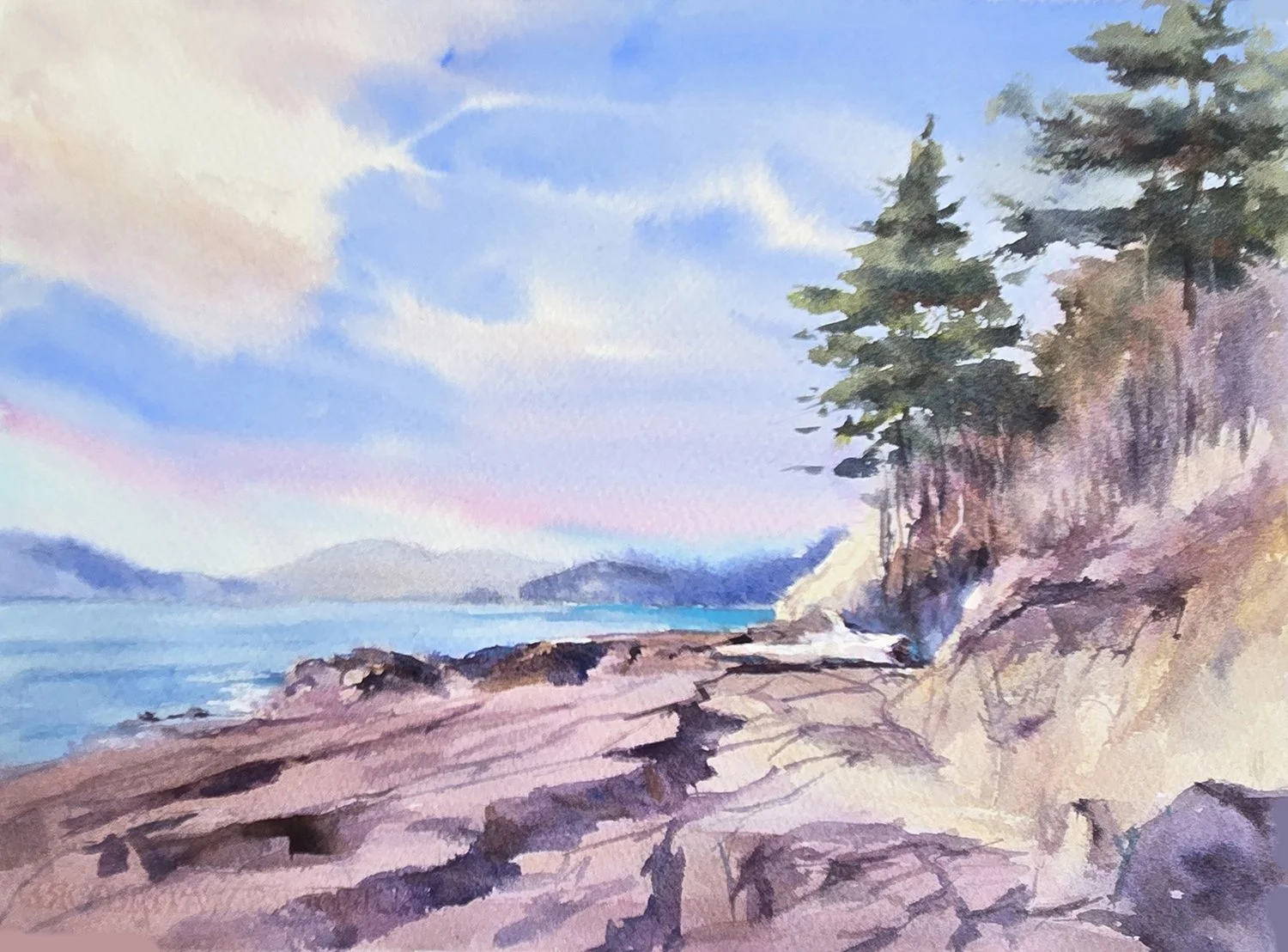 West Beach, 11x15 watercolor, $900