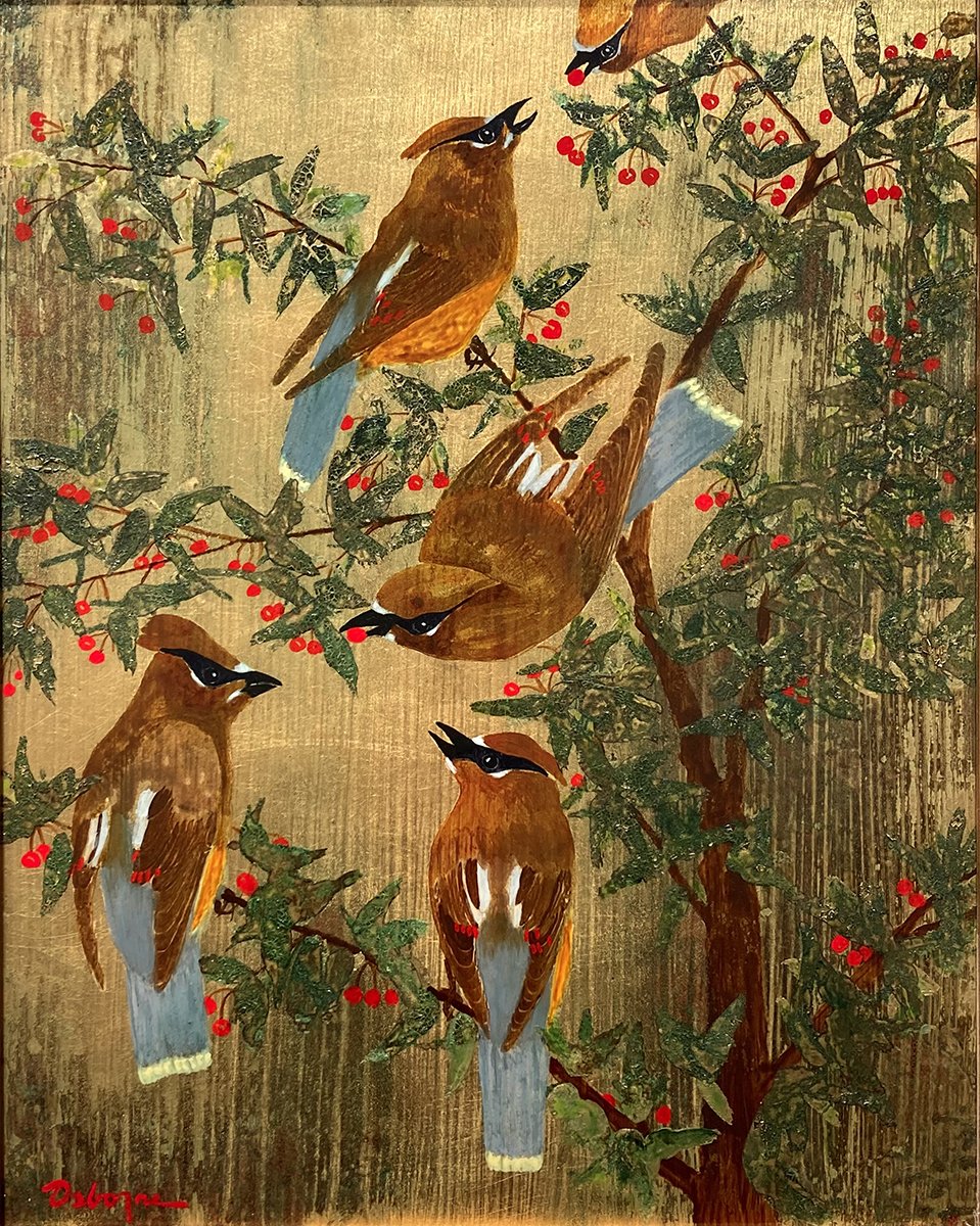 Cherry Harvest, 28x24 gold leaf and acrylic, $4900