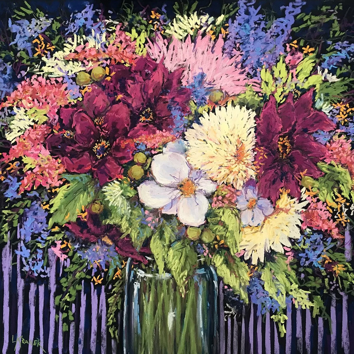 Let’s Talk, 18x18 pastel, $1100