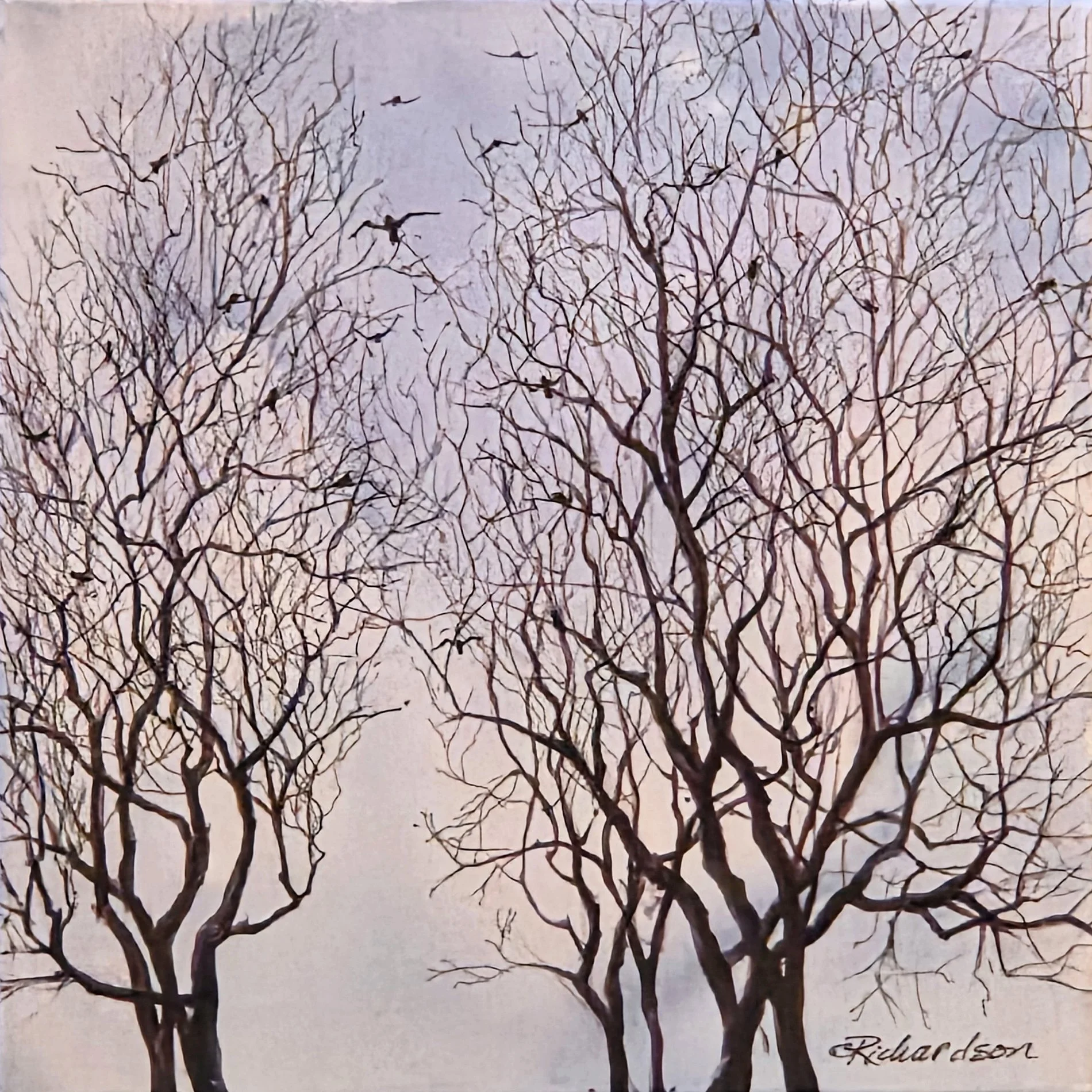 Gathering of the Clan, 12x12 acrylic, $750