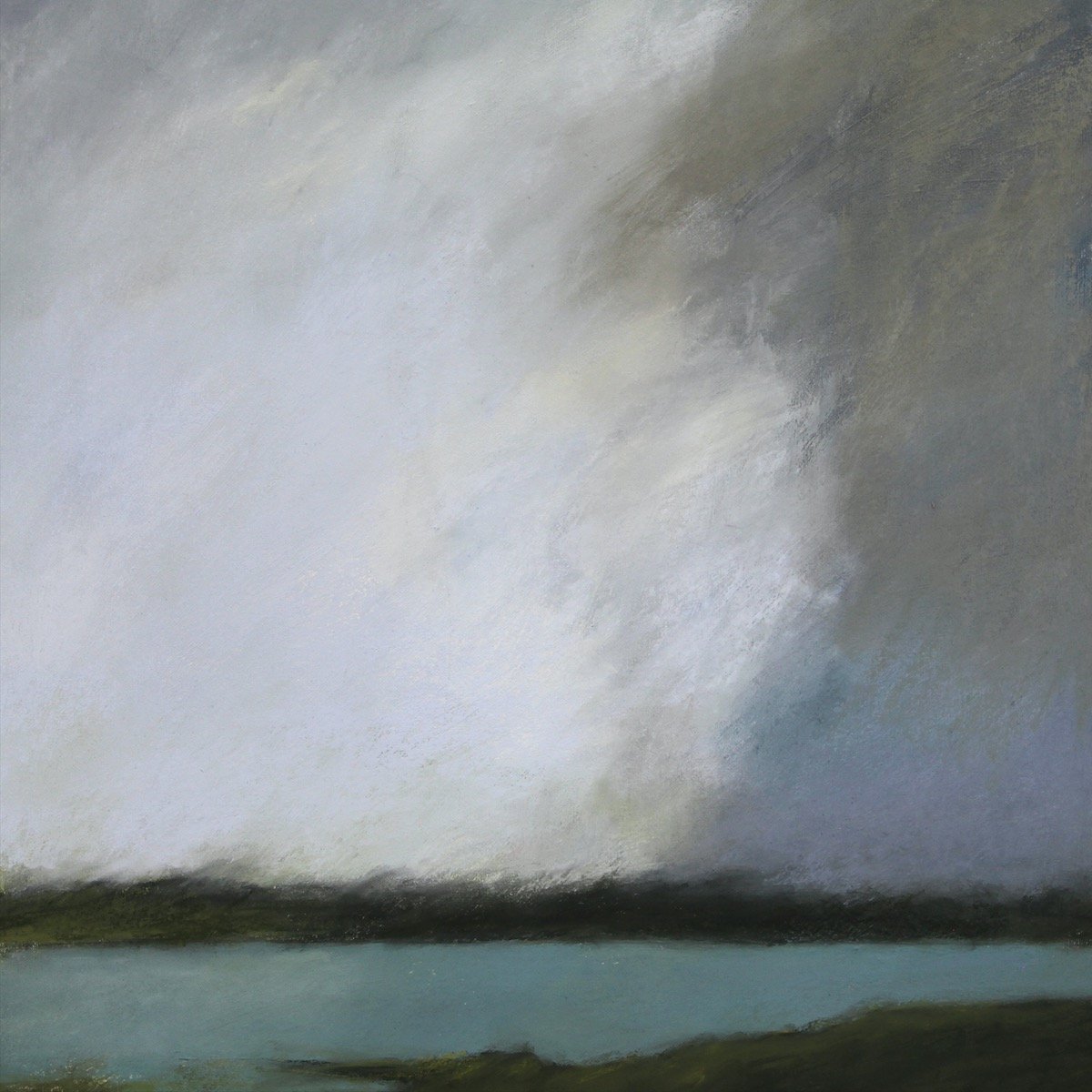 Just a Passing Storm, 21” x 21” Soft Pastel. $1350.