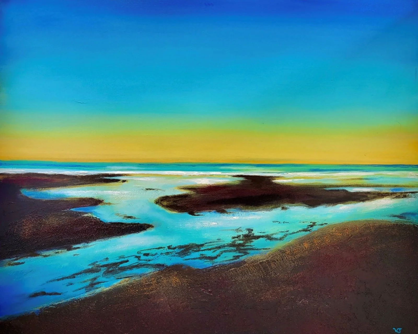 Vicki Johnson - Ebb and Flow, 24x30 acrylic, $1500