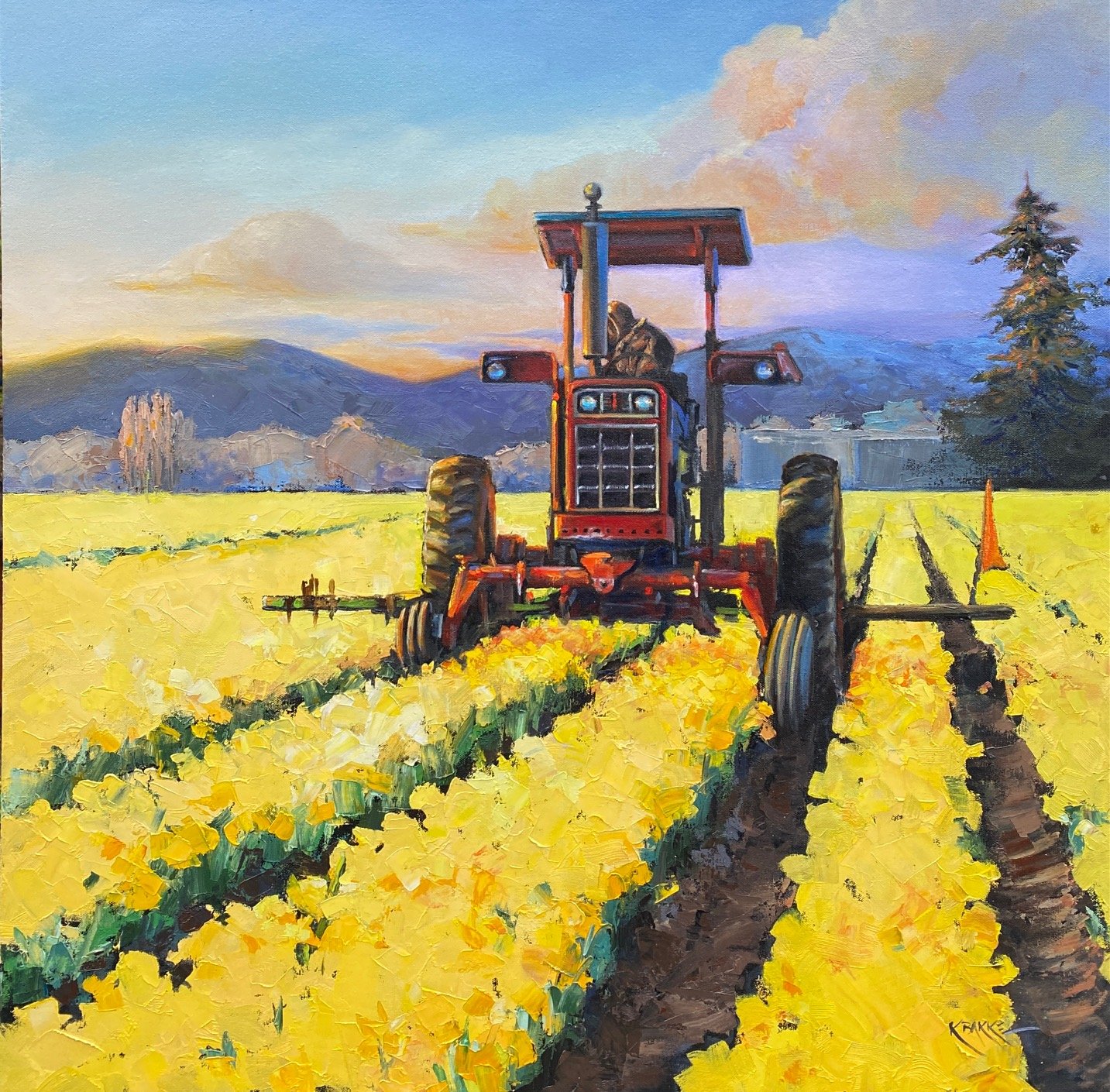 Tending the Garden, 30x30 oil, $2100