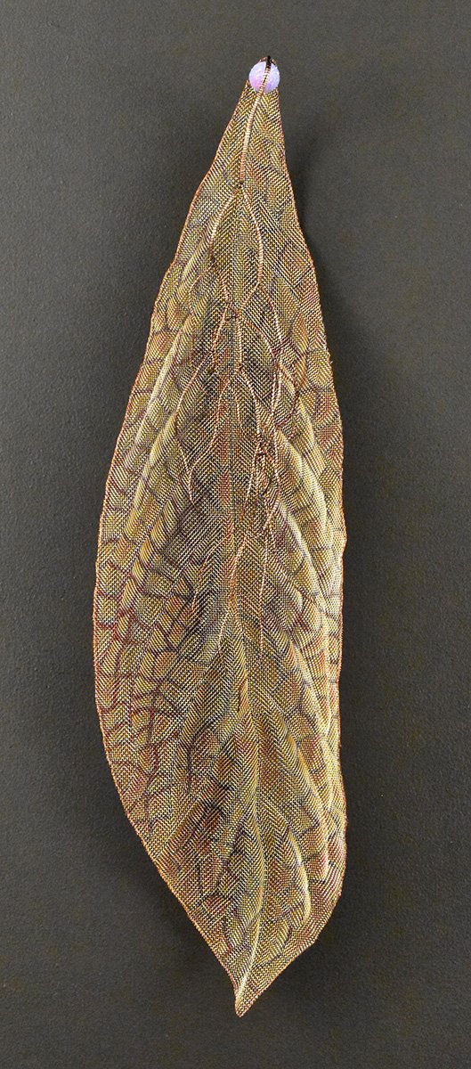 Franklinia Alatamaha Leaf with Falling Branches, Copper mesh, wire (21.5x6x3)
$1,050