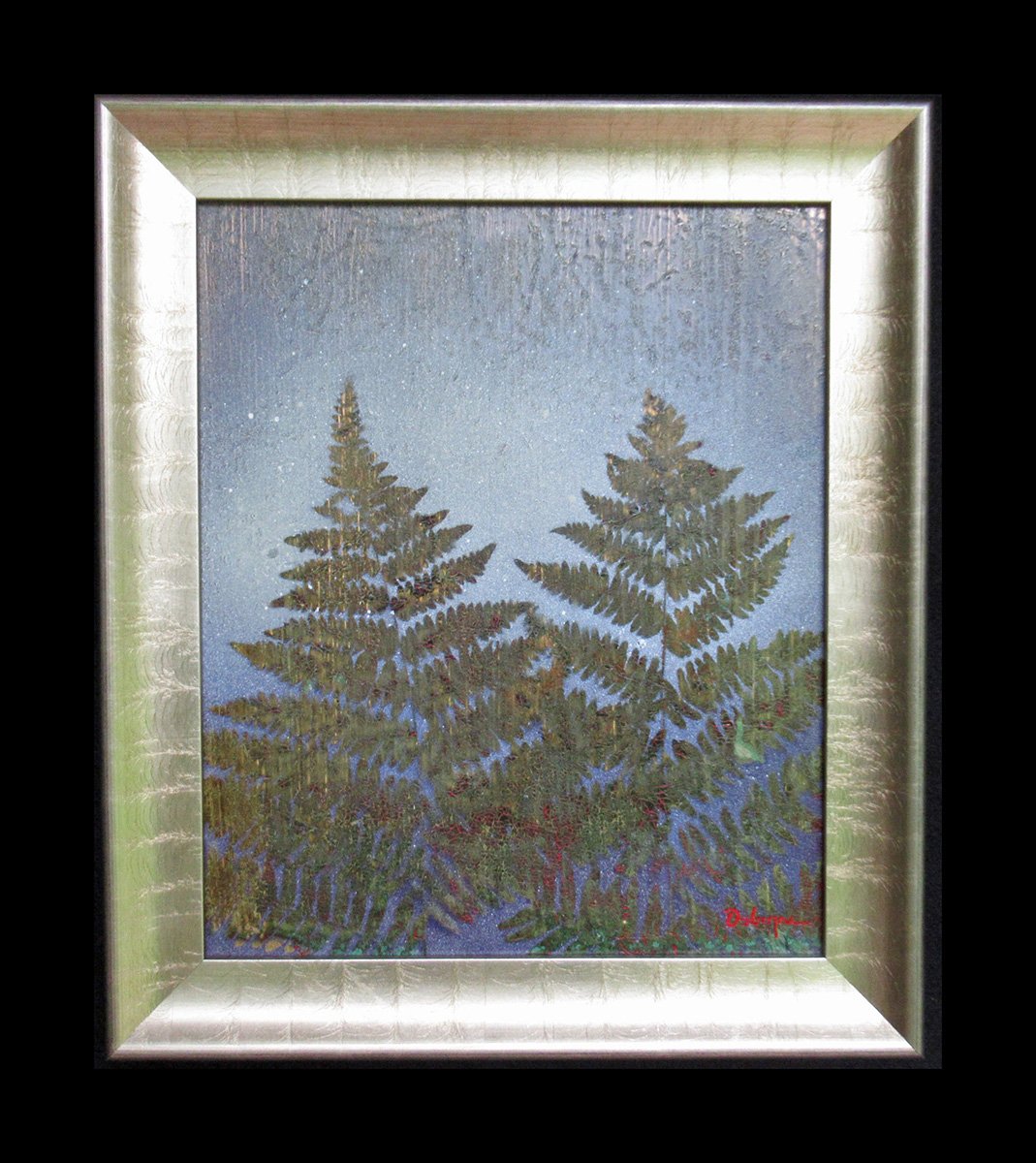 Misty Night, 14x12 gold leaf and acrylic, $2000