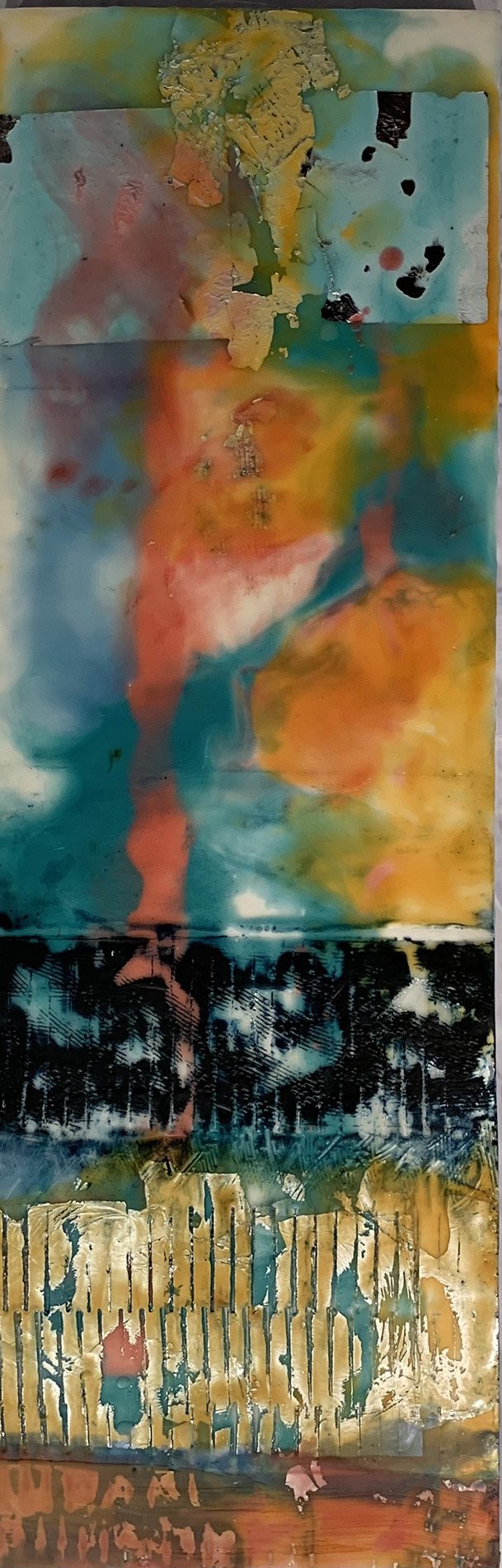 Hope in the Night, 36x12 encaustic, $1200 SOLD