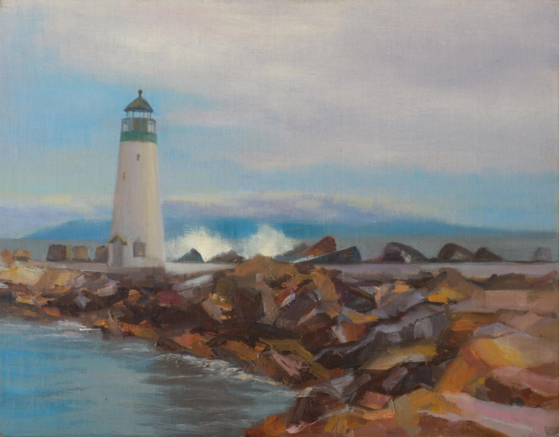 Yulia Balenko - Santa Cruz Breakwater
Lighthouse; 11x14 oil, $375