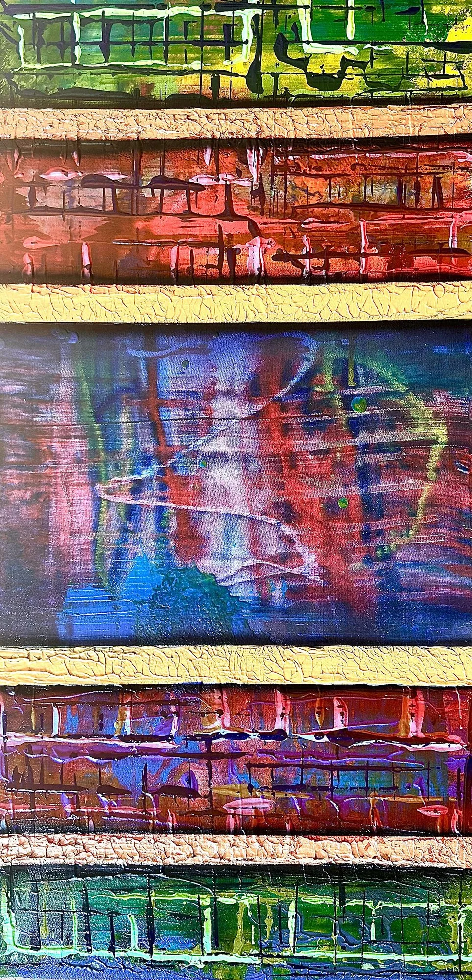 Skagit Abstract, 48x24 mixed media, $3500
