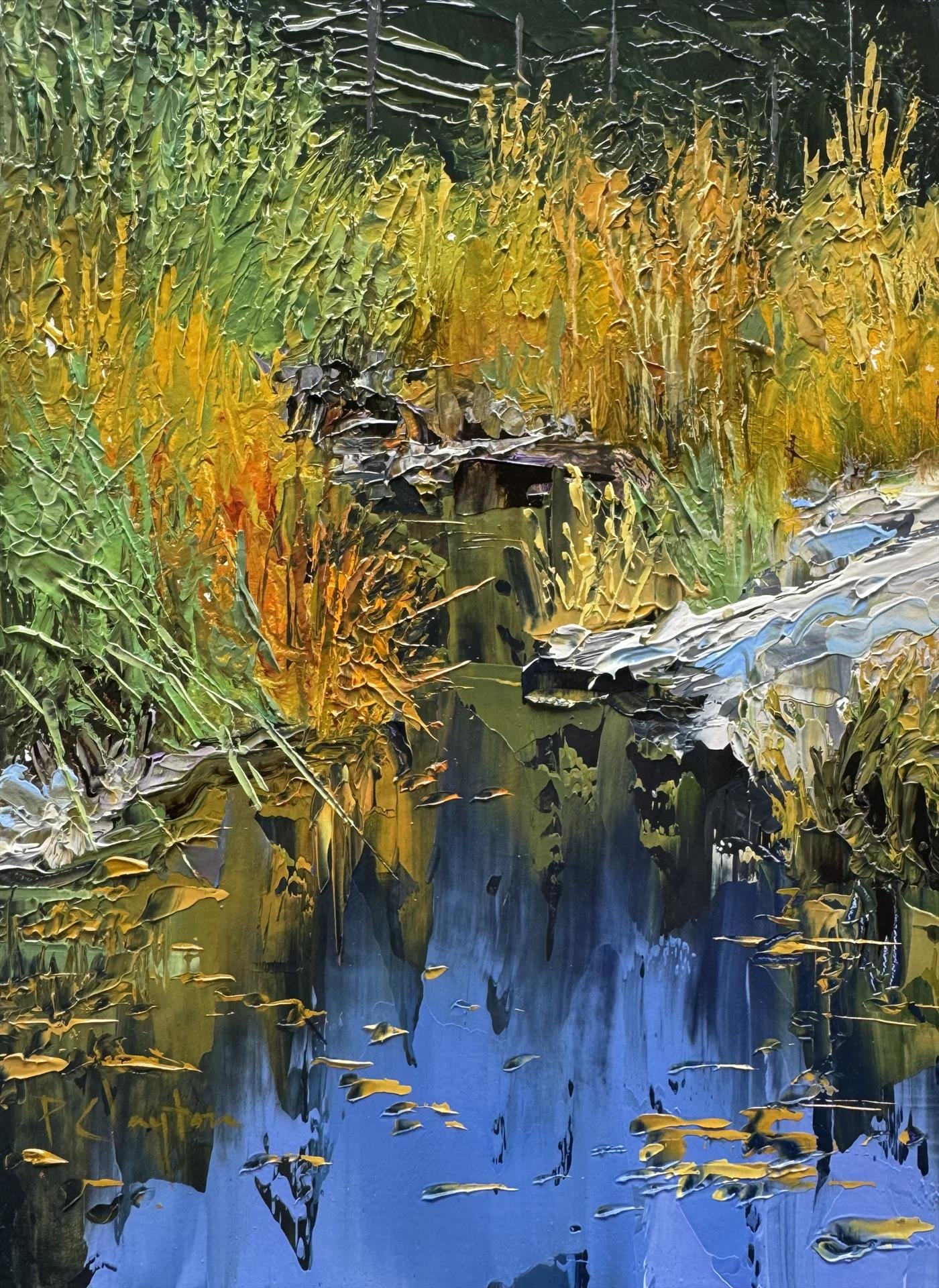 "Autumn Grasses on the River" by Pat Clayton, 20x17 oil, $1200 SOLD