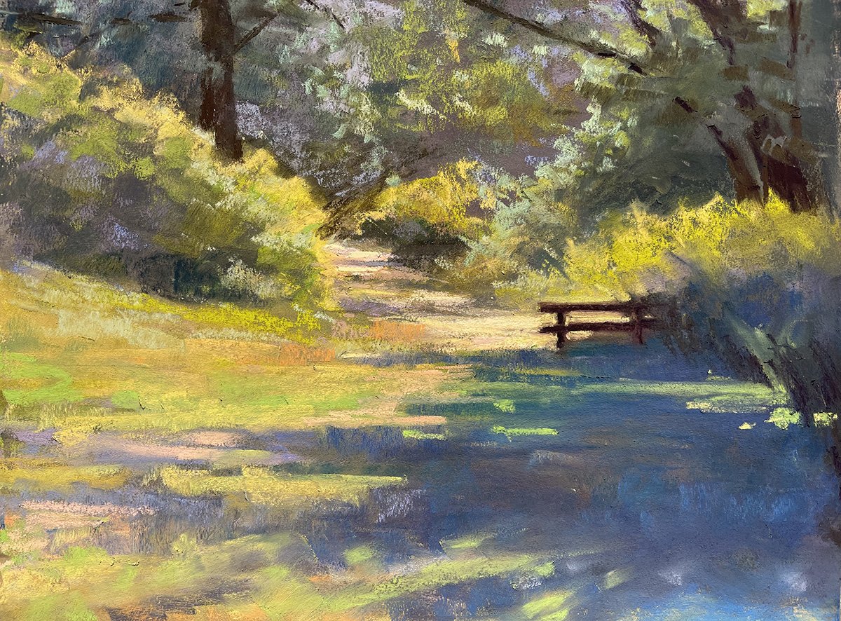 Shaded Tranquility, 9x12 pastel, $595 SOLD