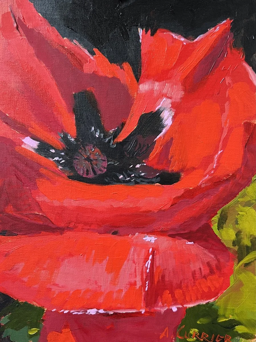 Poppy, 12 x 9 oil, $950