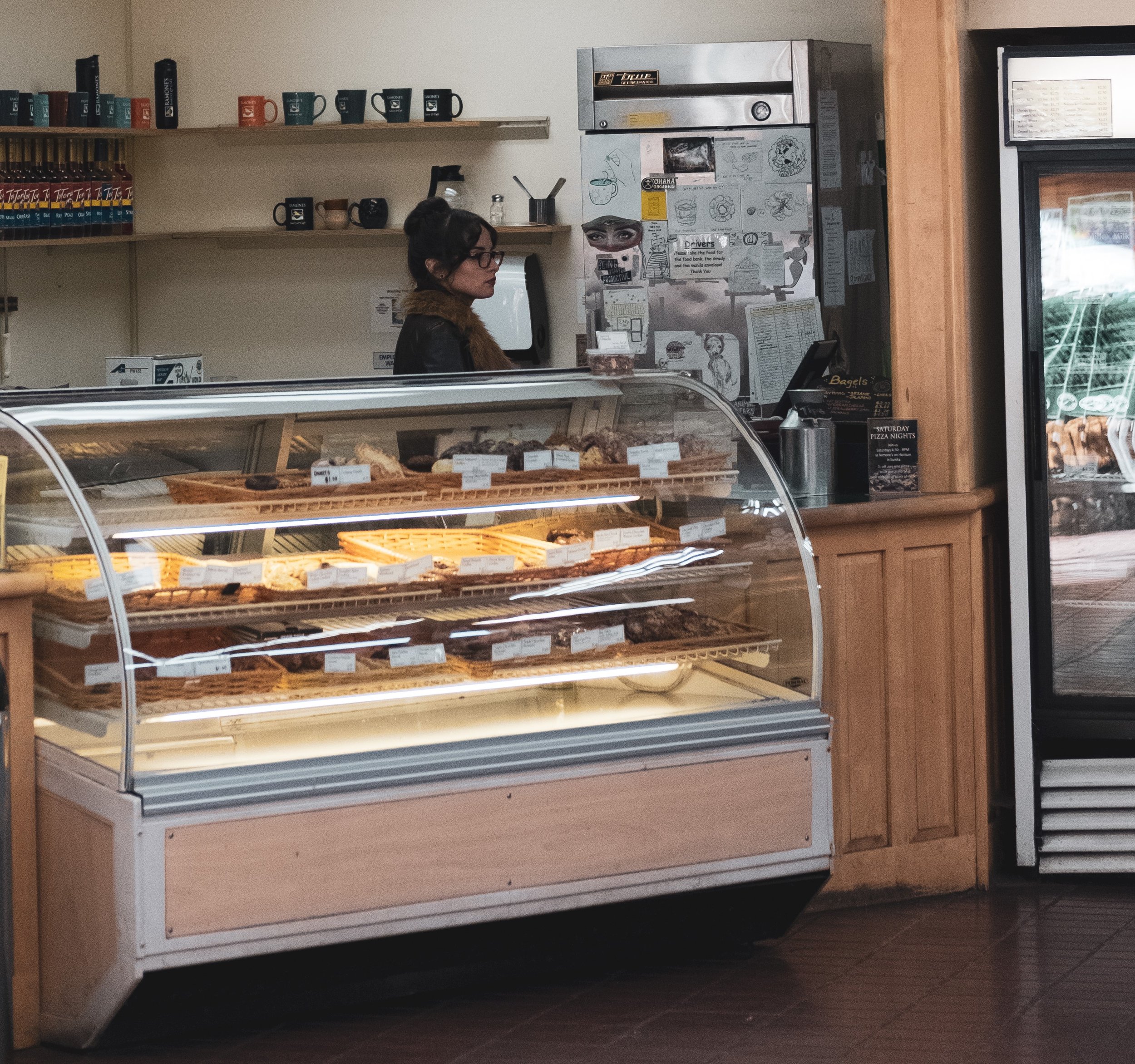 bakery cold case filled with treats