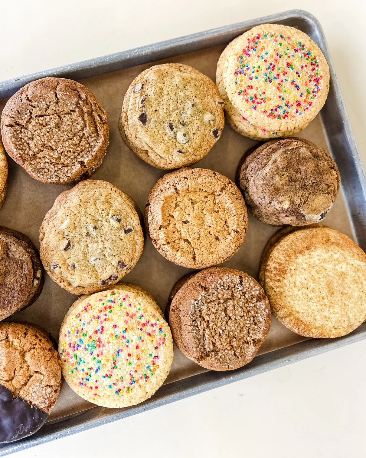 cookies on tray