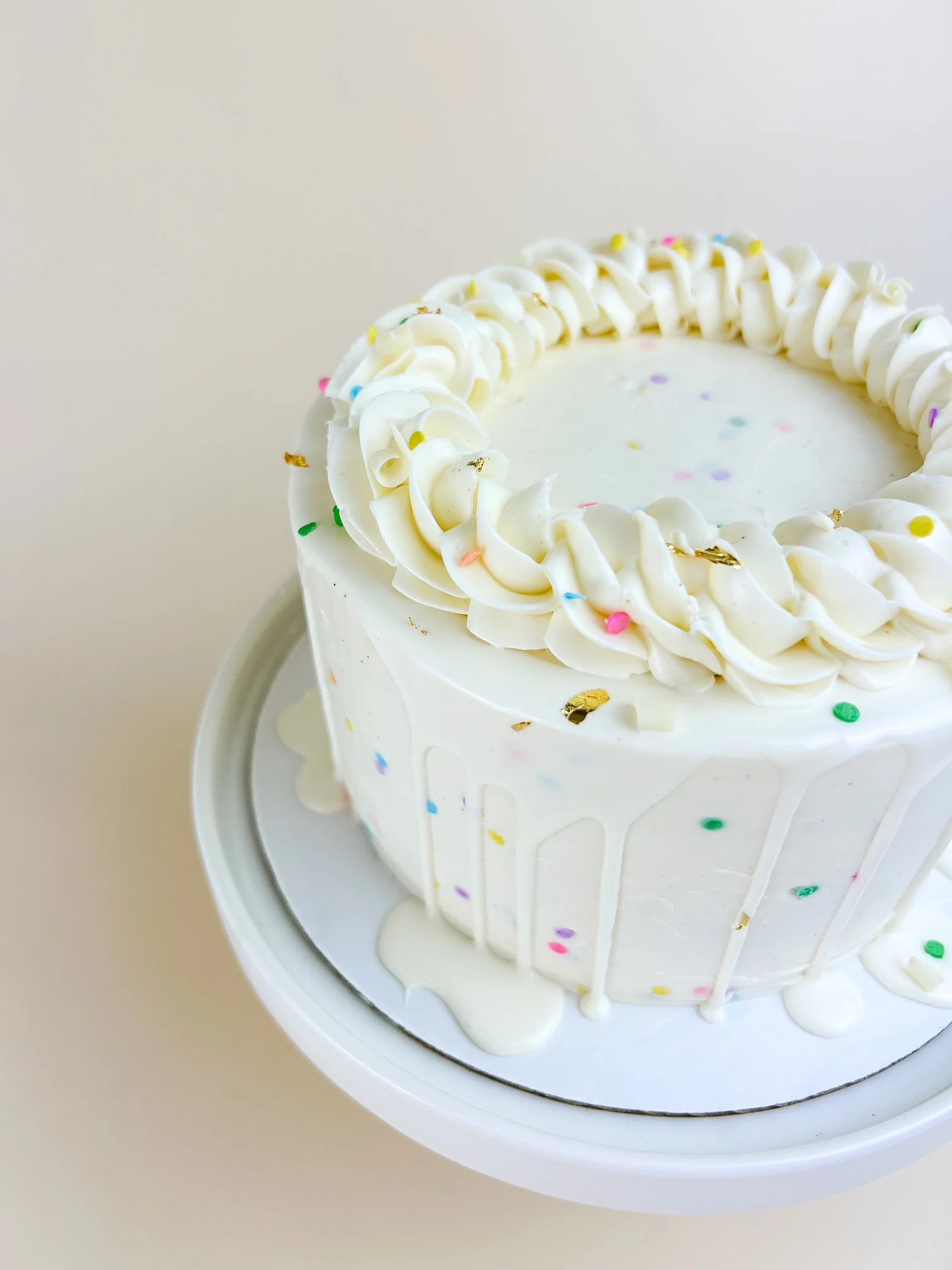 Elevated Confetti Cake Close Up