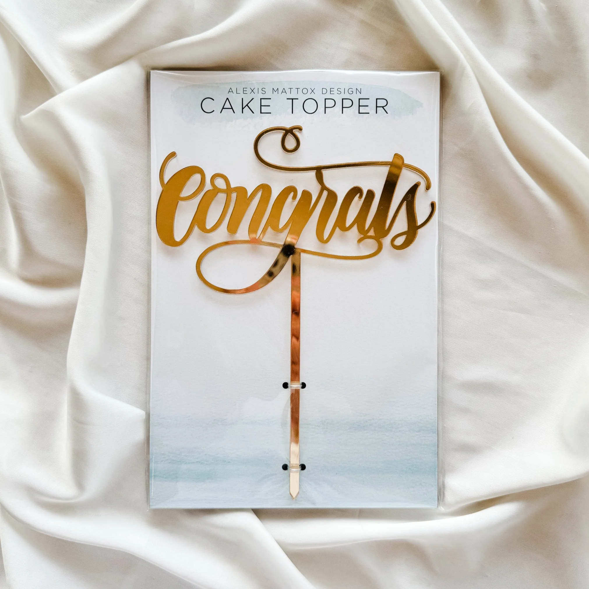 Gold Congrats Cake Topper