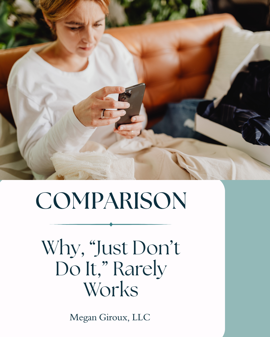 Woman struggling with comparing herself to others.