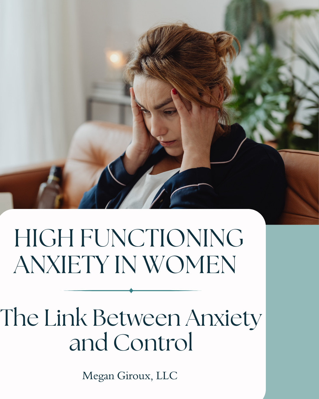 Woman who struggles to feel the need to control things in her life to deal with her anxiety