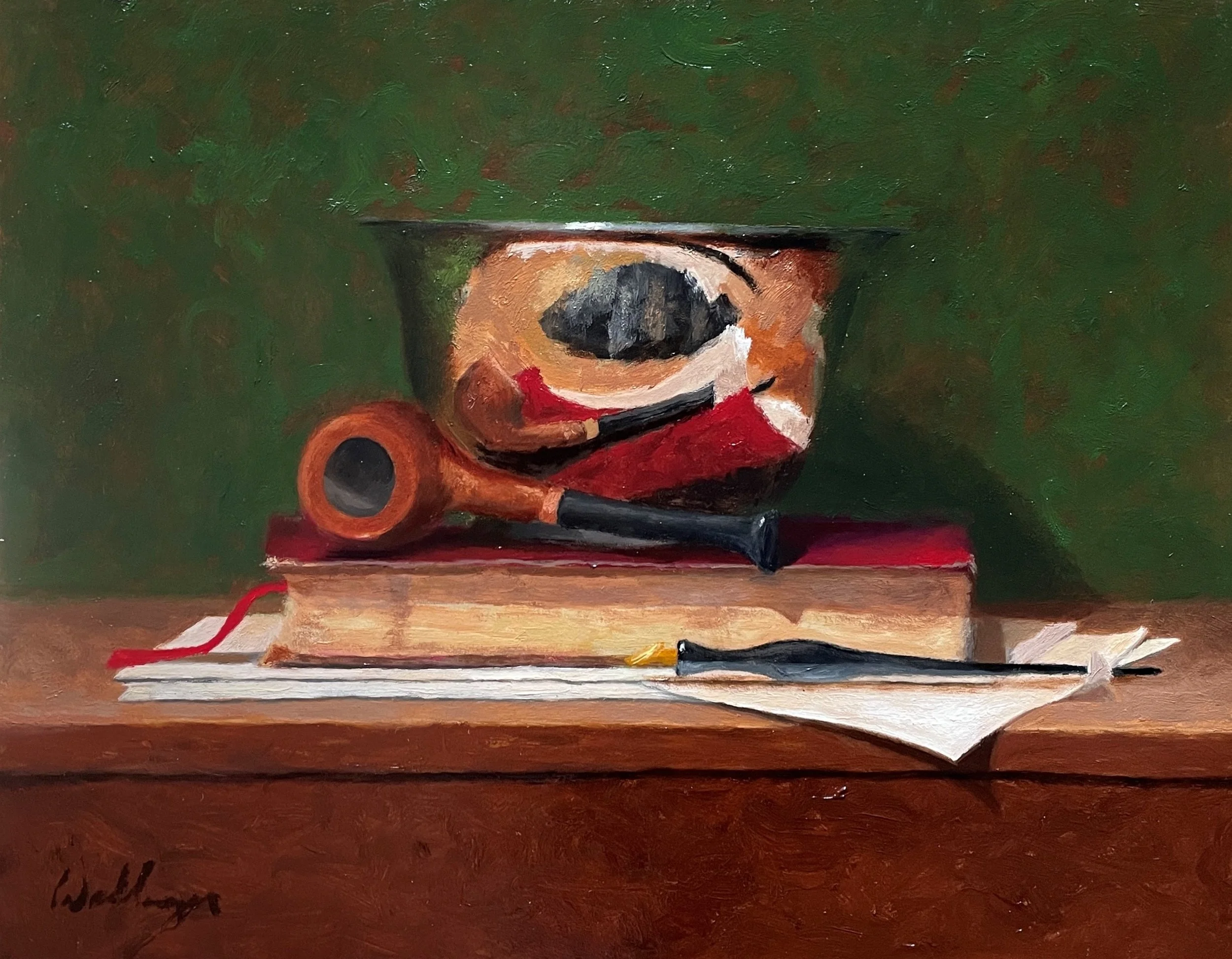 Wallenmeyer_ Silver Bowl with Pipe Book and Pen (1).jpg