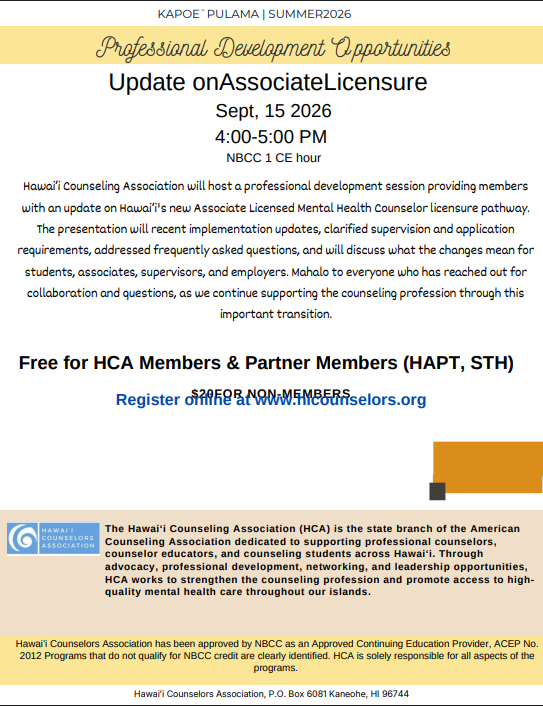 Update on Associate Licensure (non-Member)
