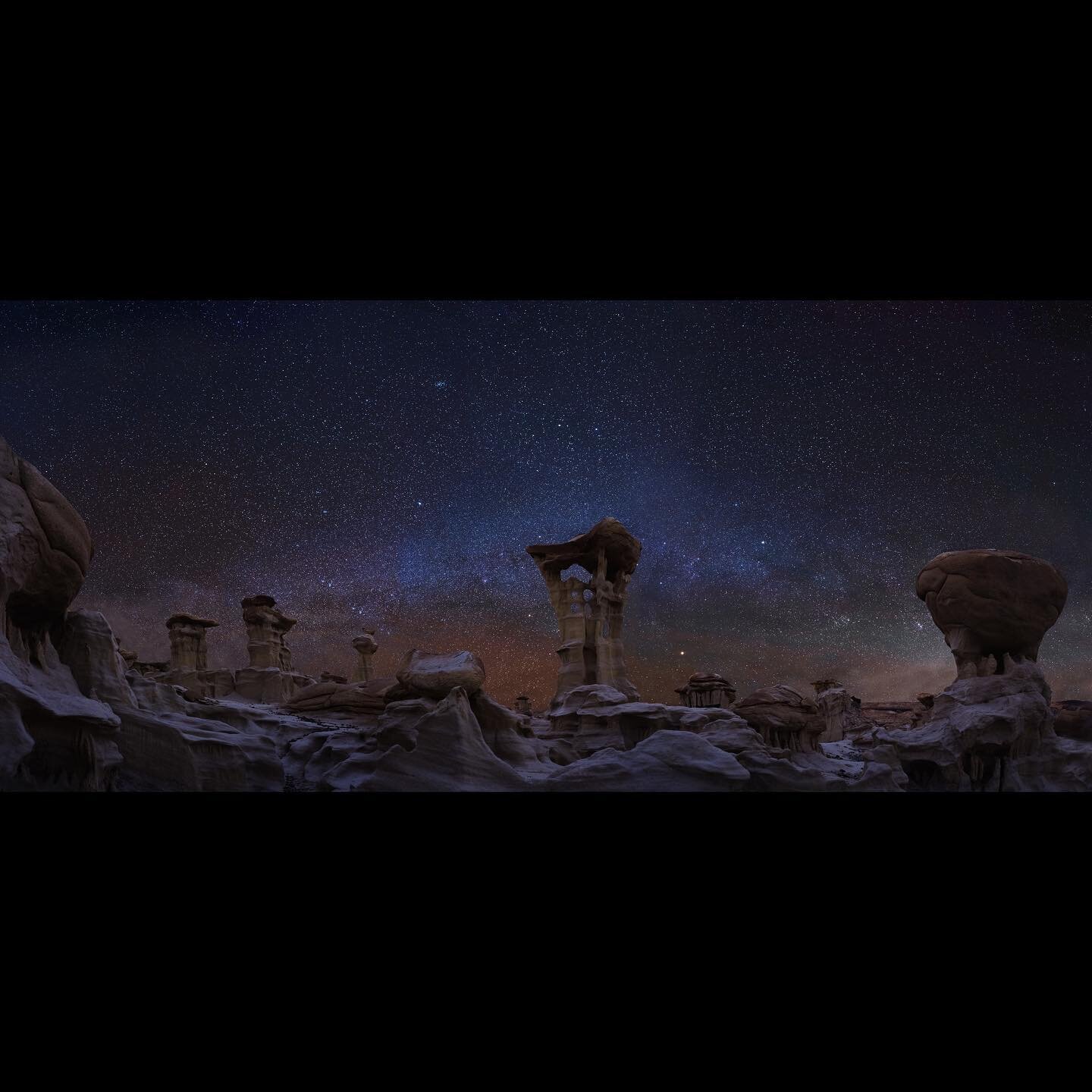 A special capture from my latest trip, which led me to this surreal New Mexican landscape 

It felt like I was in a different world while I hiked through the freezing winter night to this spot in the high desert. Well worth bracing the cold, as I was