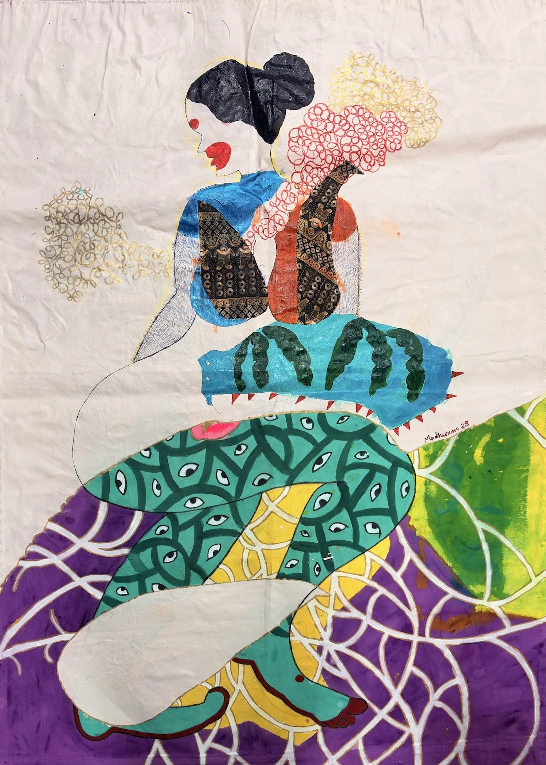 "Body Land," 2025, cotton curtain 4ft x 2 ft