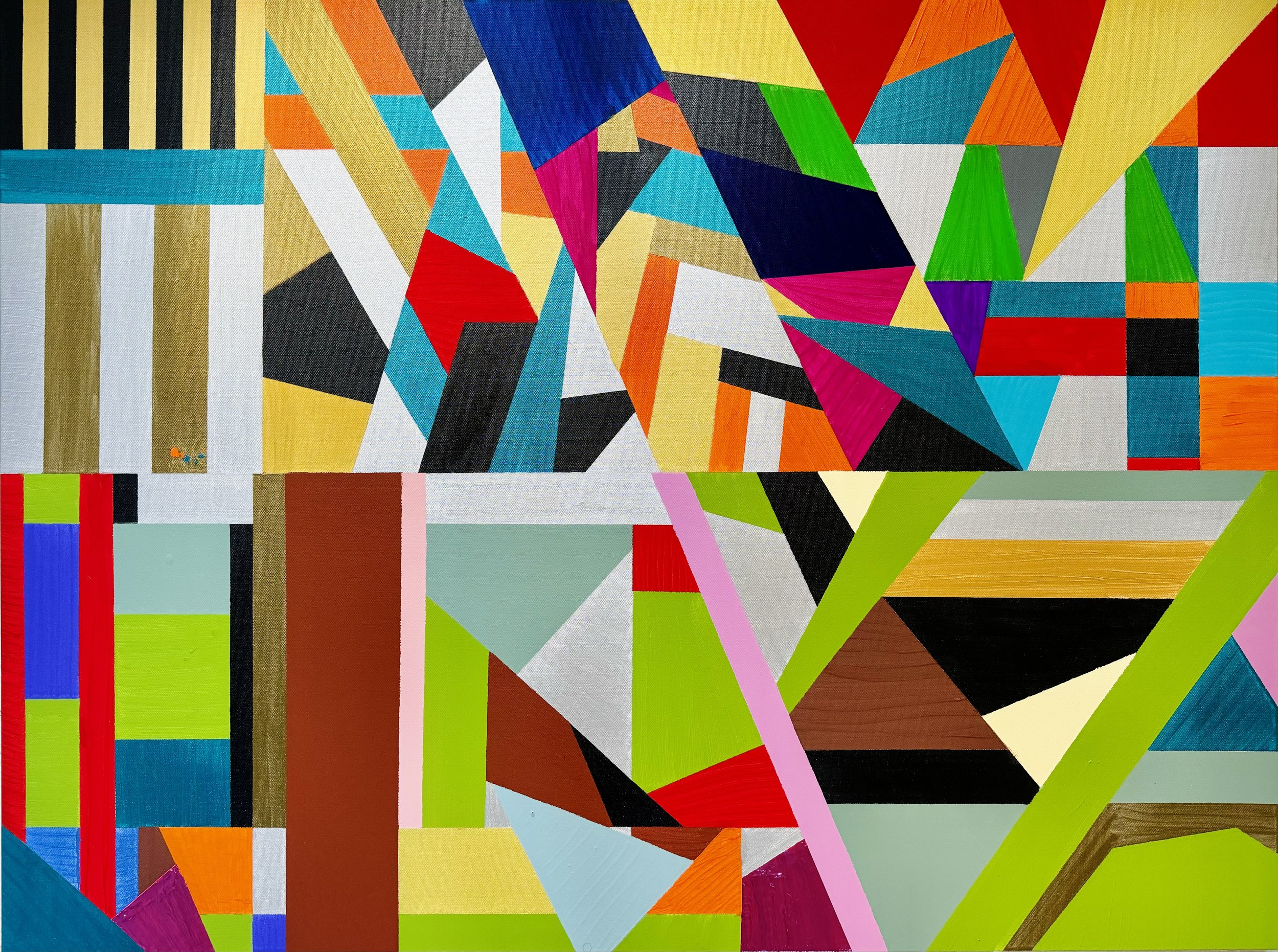 "Untitled," recycled acrylic paint on canvas, 48x36 inches