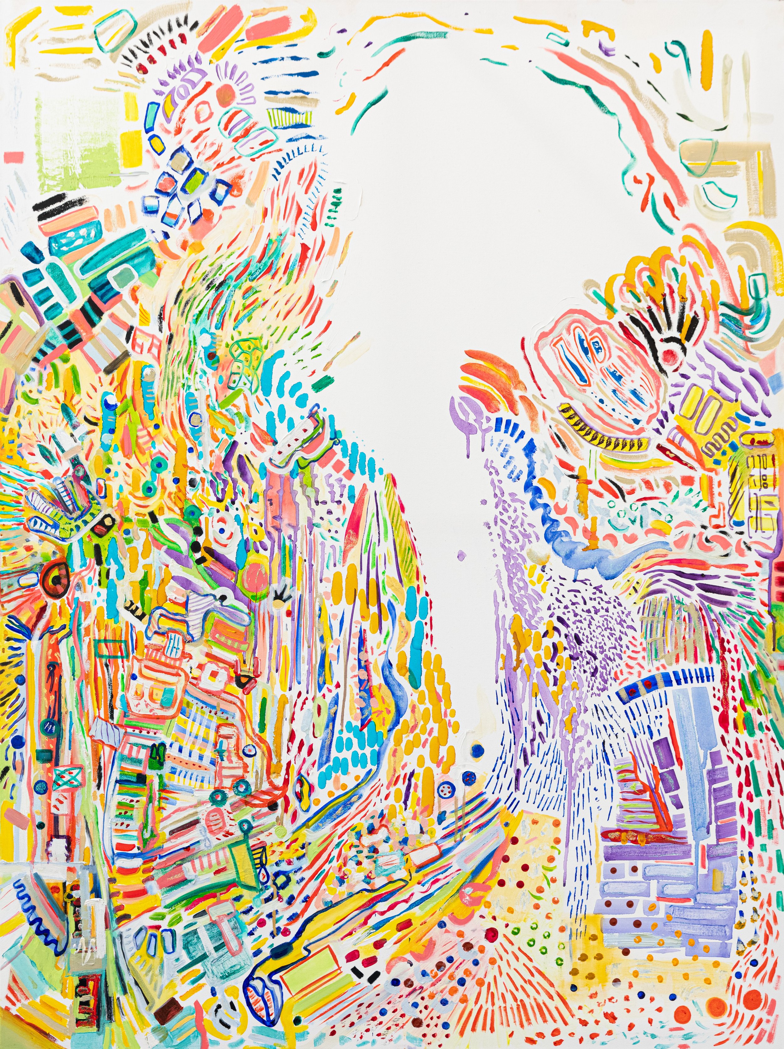 "Almost Palestine," 2019, mixed media on canvas, 100 × 150 cm (40 x 60 inches)