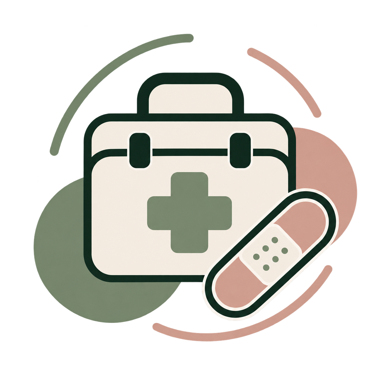 Icon of a medical or health record with a photo of a person and medical cross symbol, outlined in blue and purple.