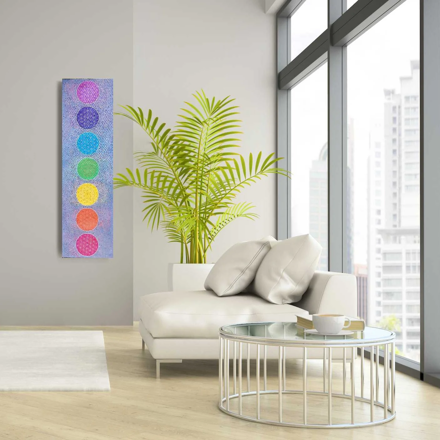 Flower of Life Chakra Column