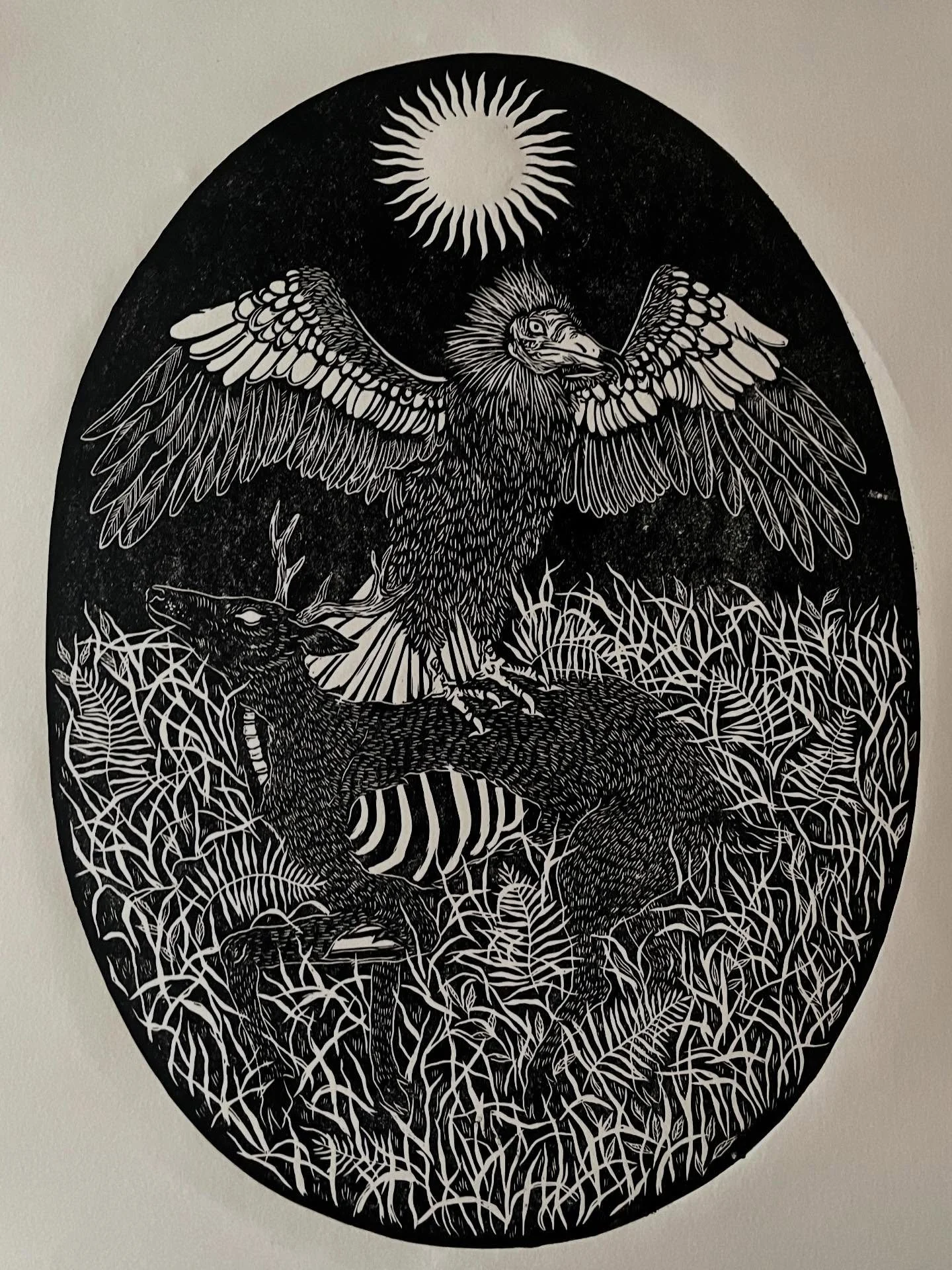 Ready for the annual SAFSI (Society of animalists, florists and scientific illustrators) exhibition with this Egyptian vulture.
.
.
.
#linocut #egyptianvulture #vulture #safsi #dafni