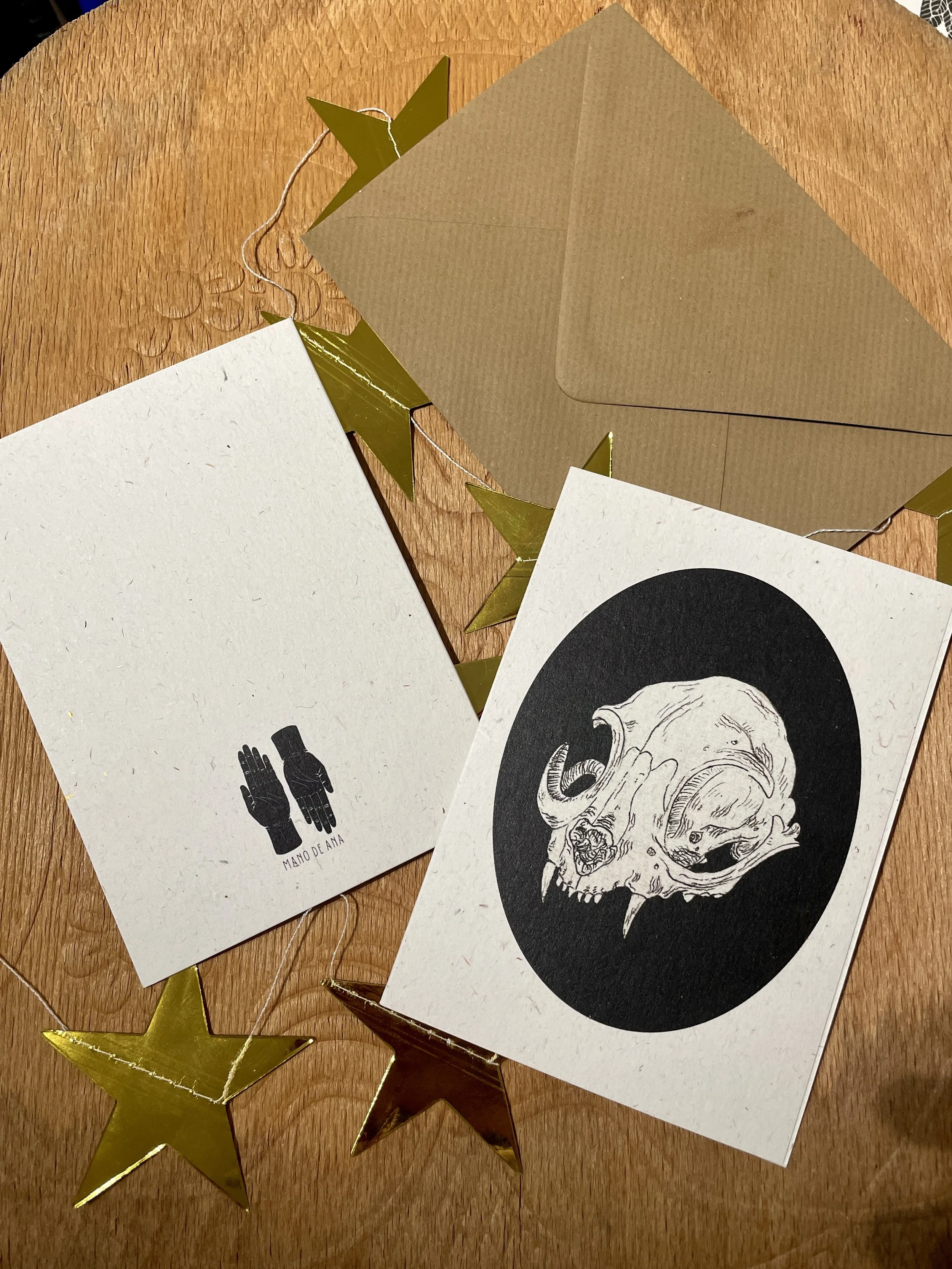 Cat Skull Greeting Card