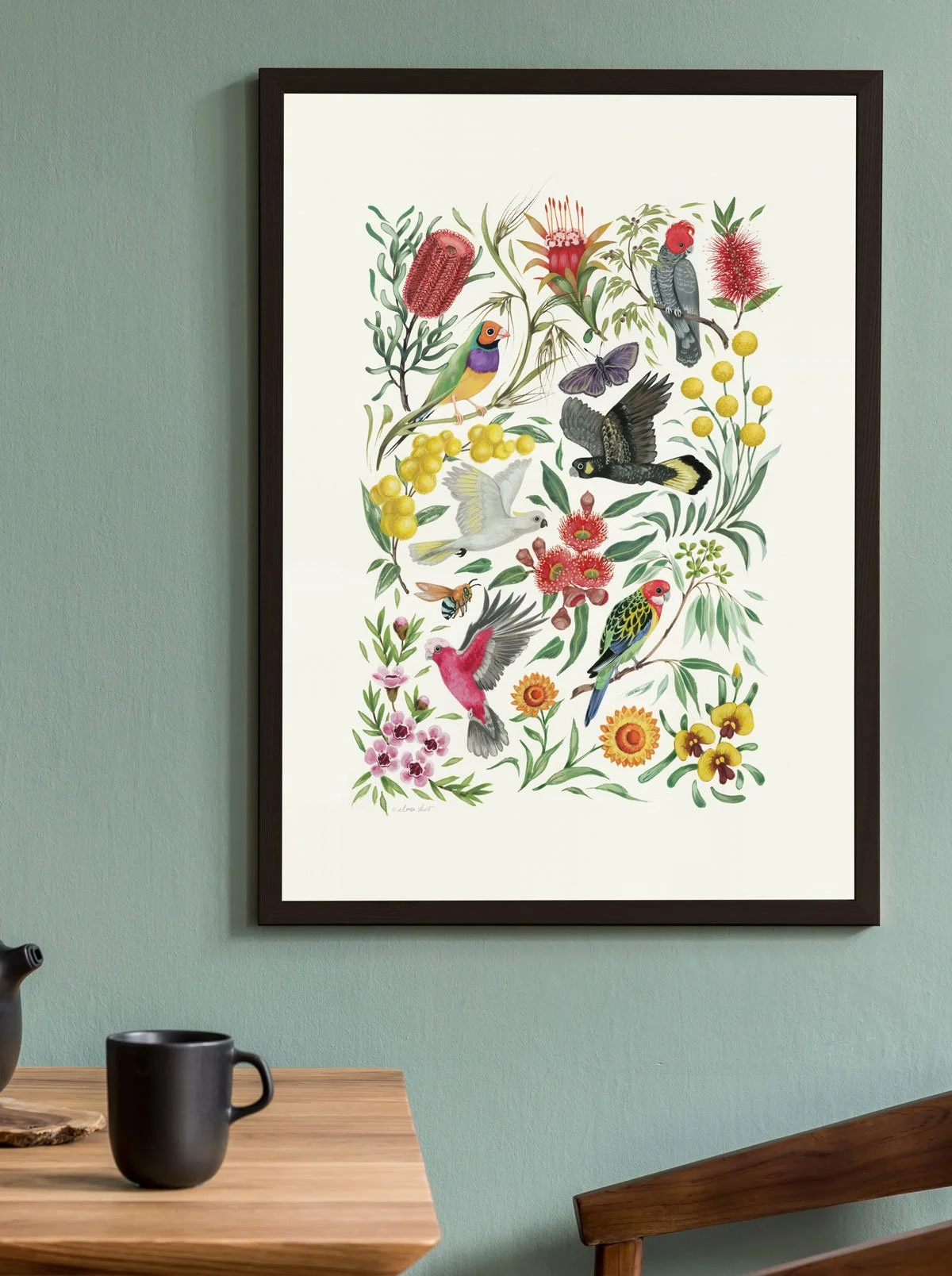Feathers-&-flowers-print-A3-black-insitu.jpg