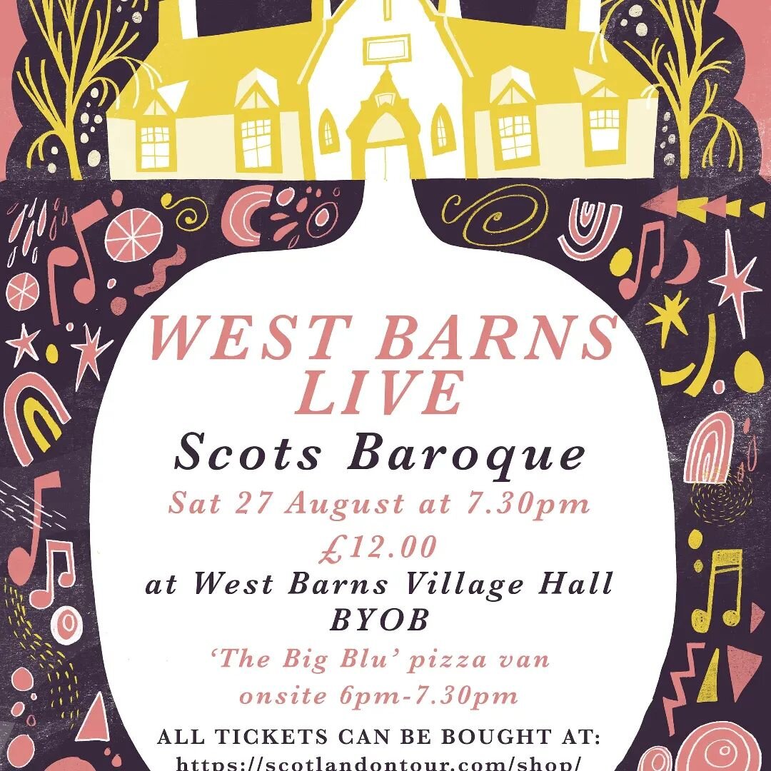Looking for a great night night out? Join us for #westbarnslive @westbarnshall tonight.  @thebigbluco pizzas from 6-7.30pm and live music with @scotsbaroque inc @luciacapellaro @laszlorozsa @aaronmarkmcg @alextheorbo @scotland_on_tour tickets via lin