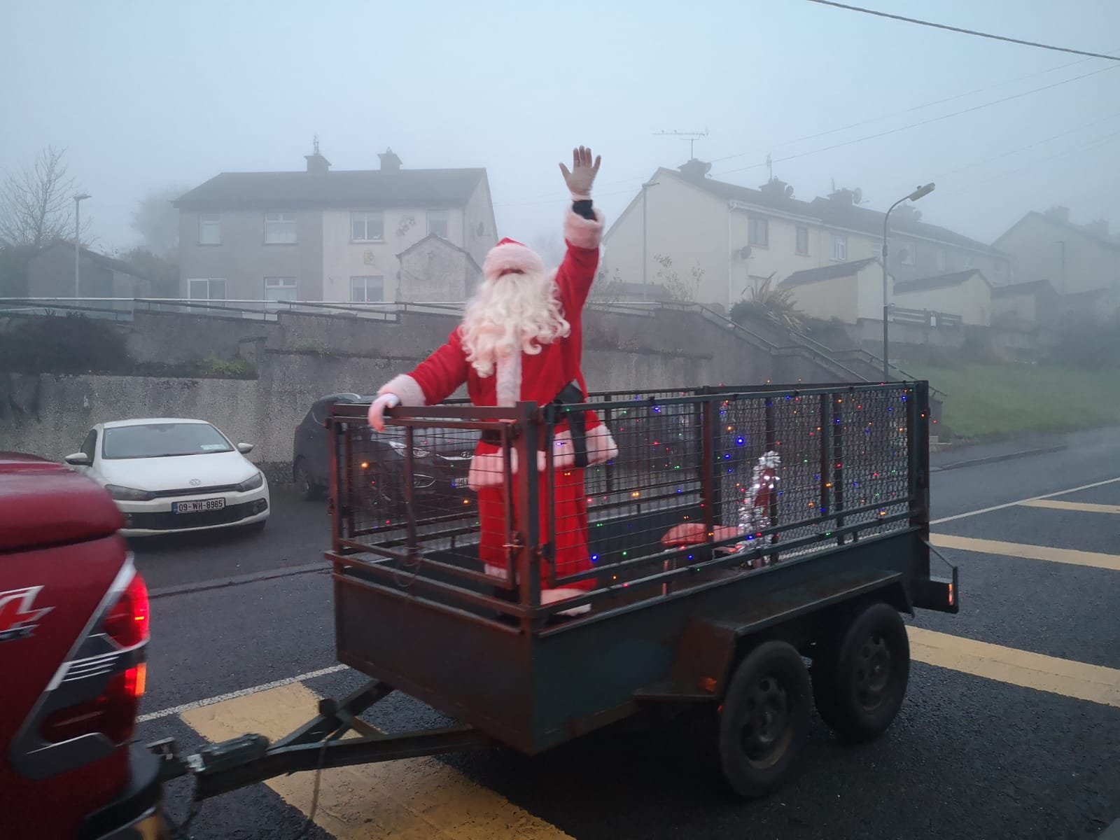 Santa going up the Delvin Road