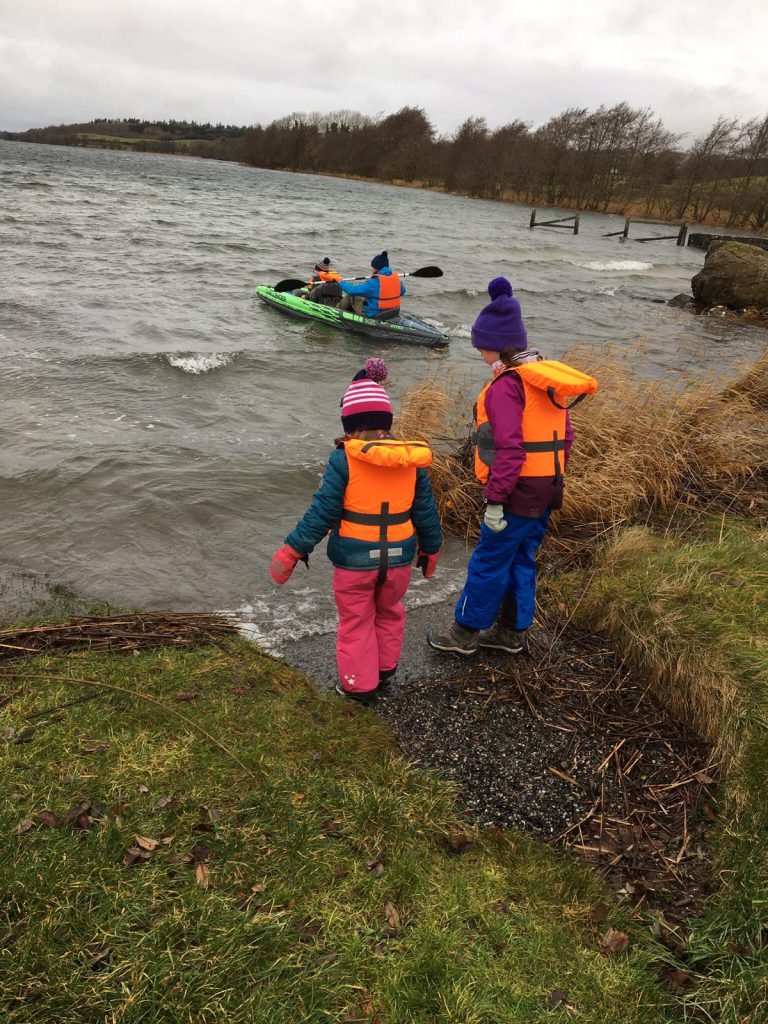 McDermott family taking out the kayak for the post Christmas Virtual 5k for Westmeath Camogie