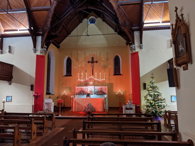 Christmas Eve before Mass in St. Mary’s Church