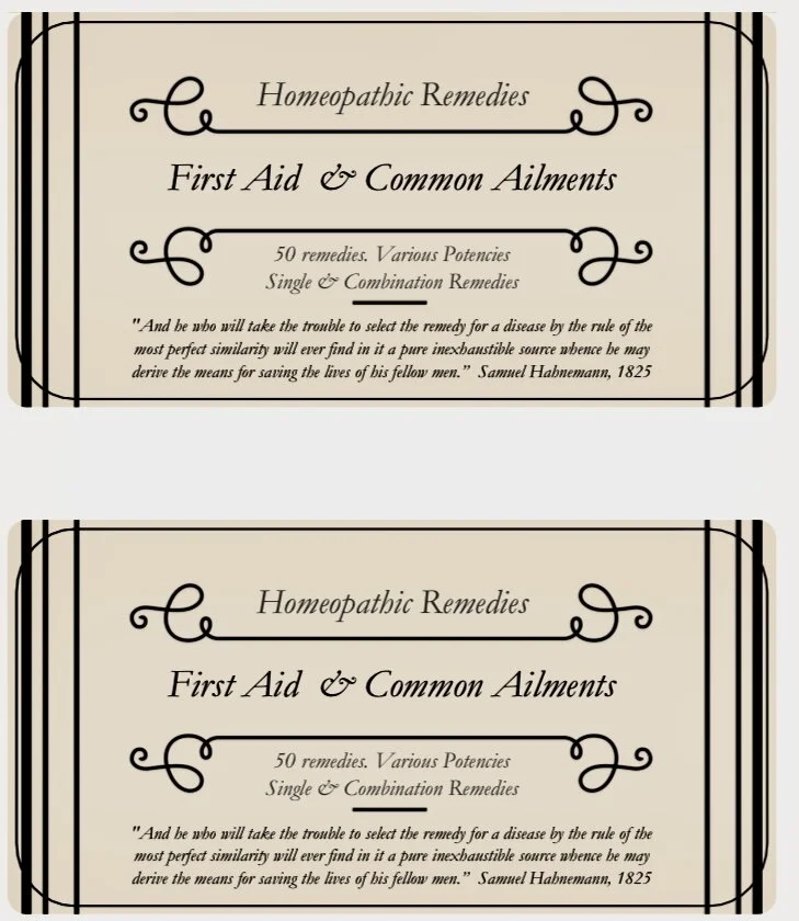Individualized homeopathic kit with hand-labelled remedies