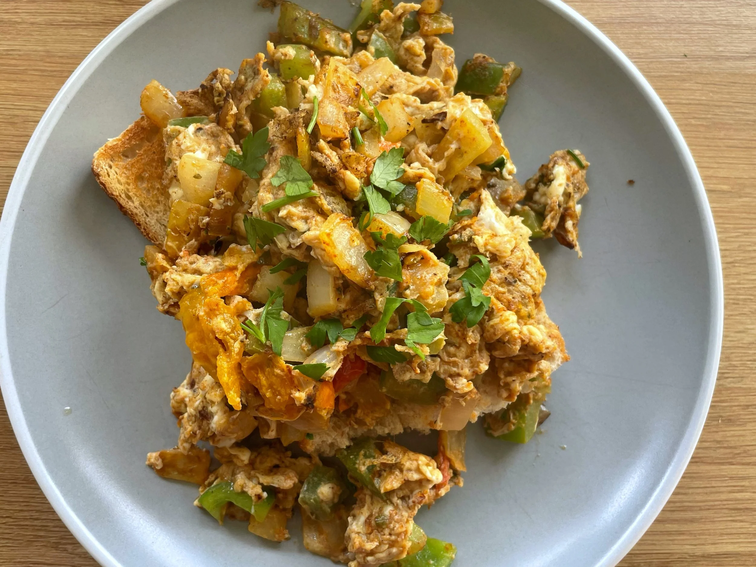 Turkish style scrambled eggs (menemen)